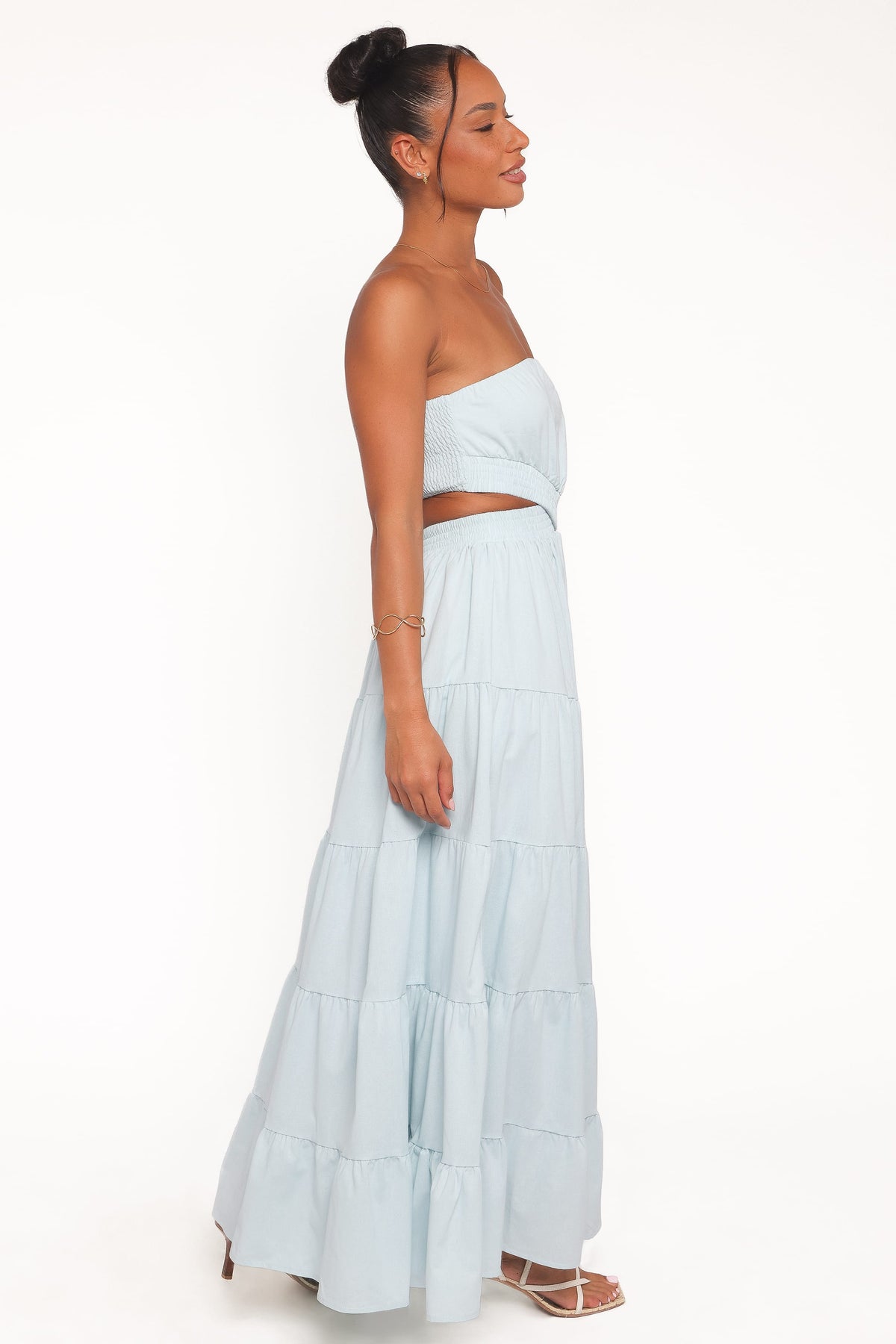 Cadence Strapless Maxi Dress in Blue – view 3 of 5