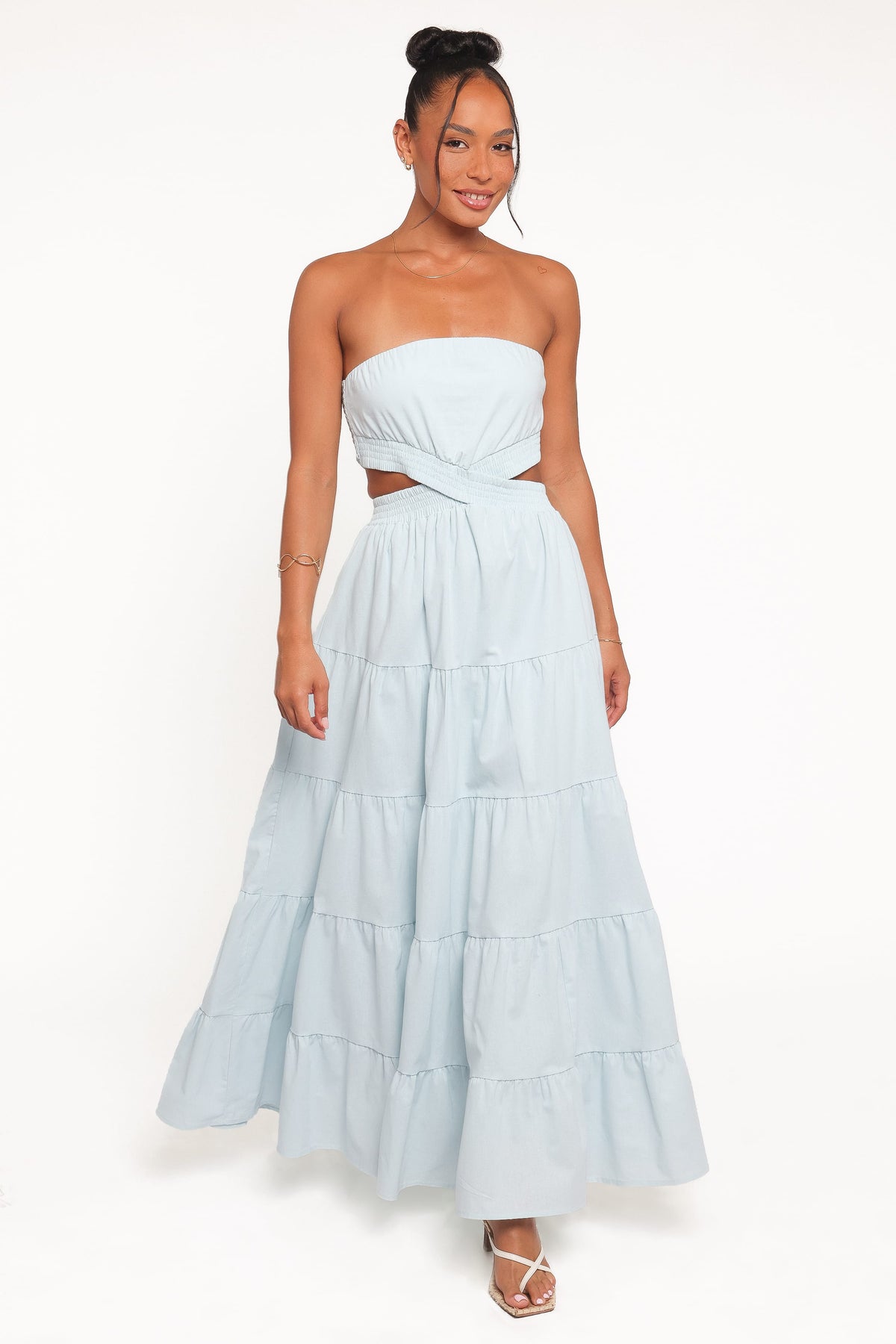 Cadence Strapless Maxi Dress in Blue – view 1 of 5