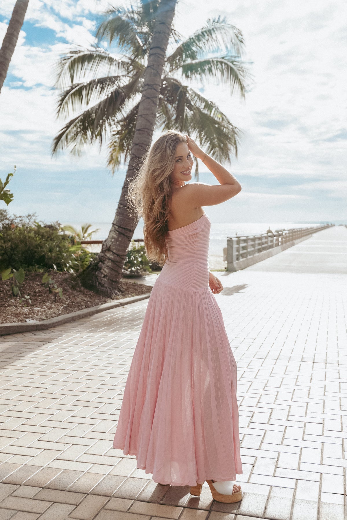 Cadenza Strapless Maxi Dress in Pink – view 1 of 8