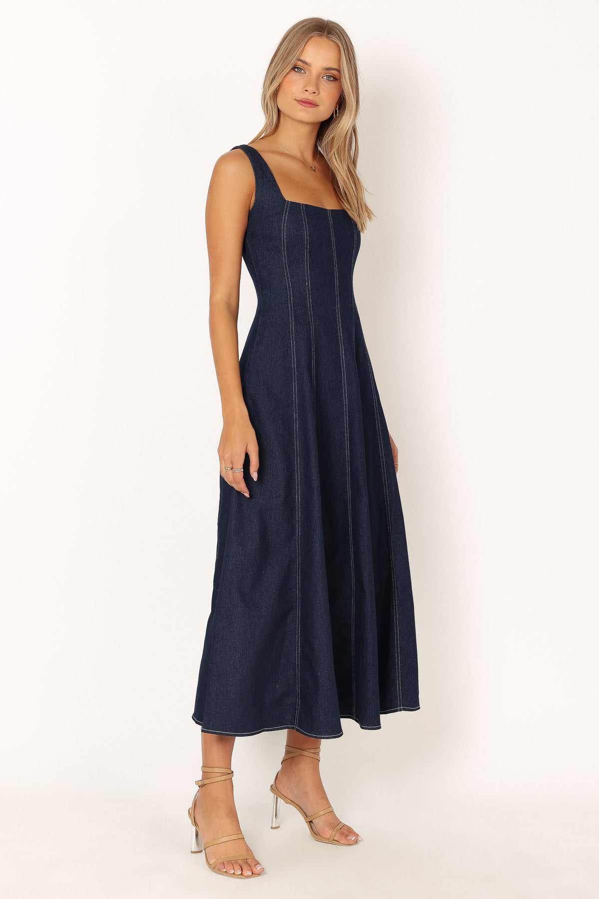 Callum Midi Dress in Dark Denim – view 5 of 9
