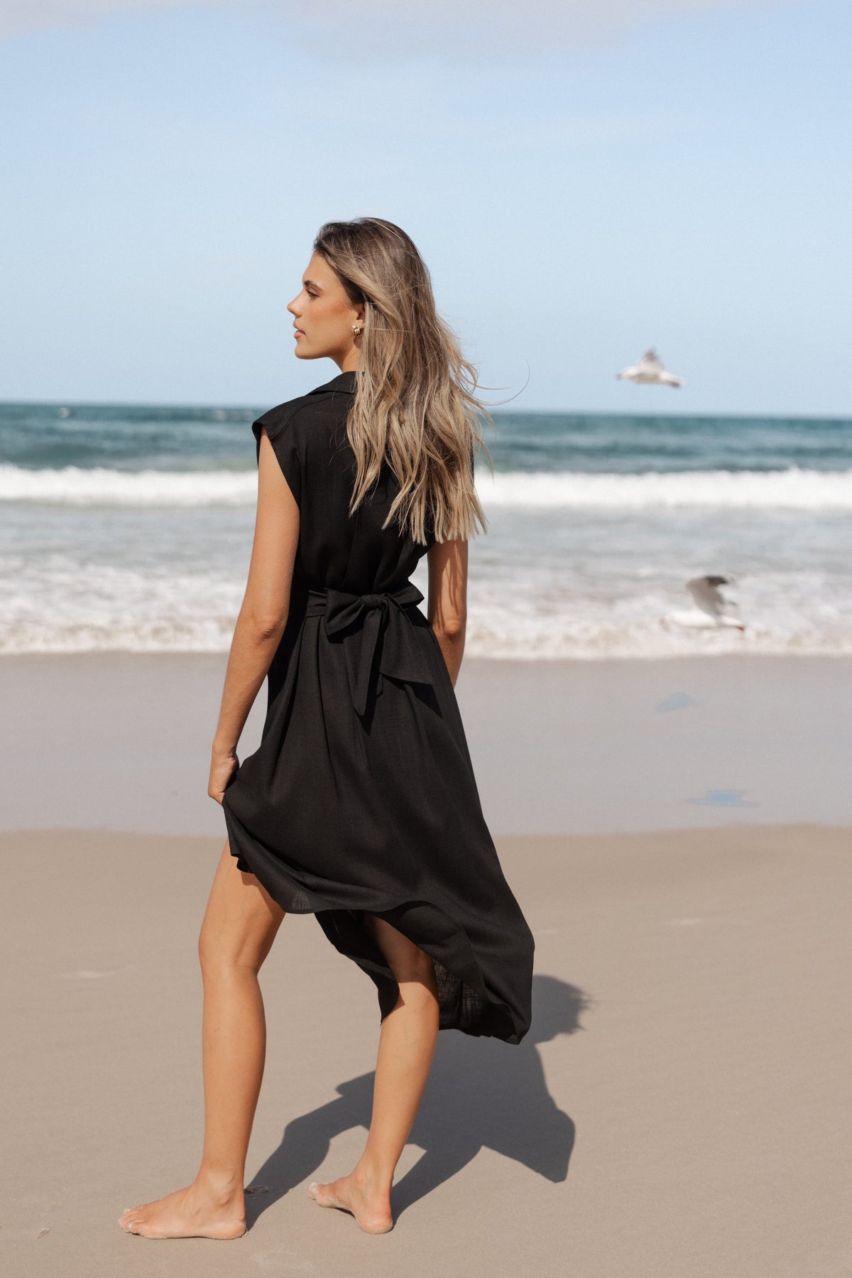 Cami Midi Dress in Black – view 1 of 9