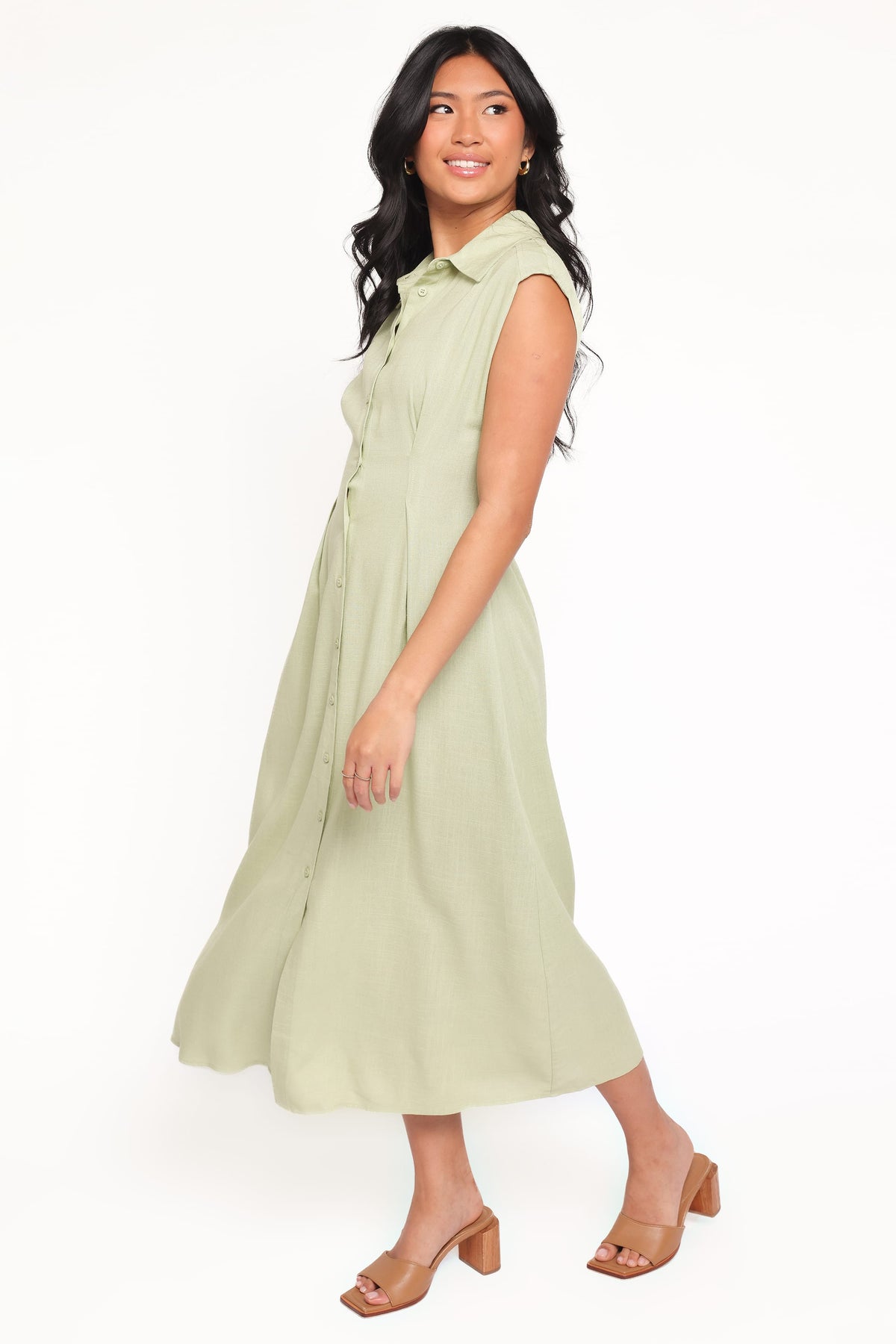 Cami Midi Dress in Green – view 4 of 9
