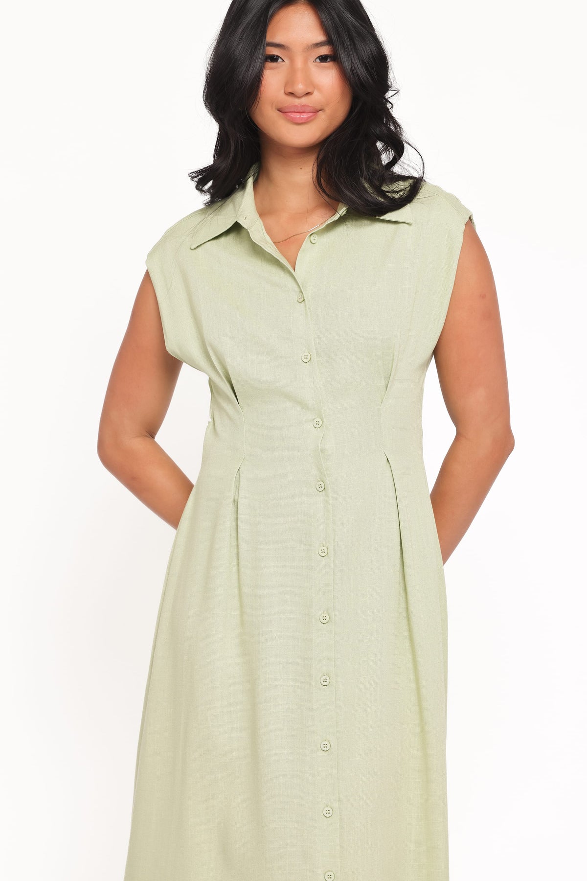 Cami Midi Dress in Green – view 3 of 9