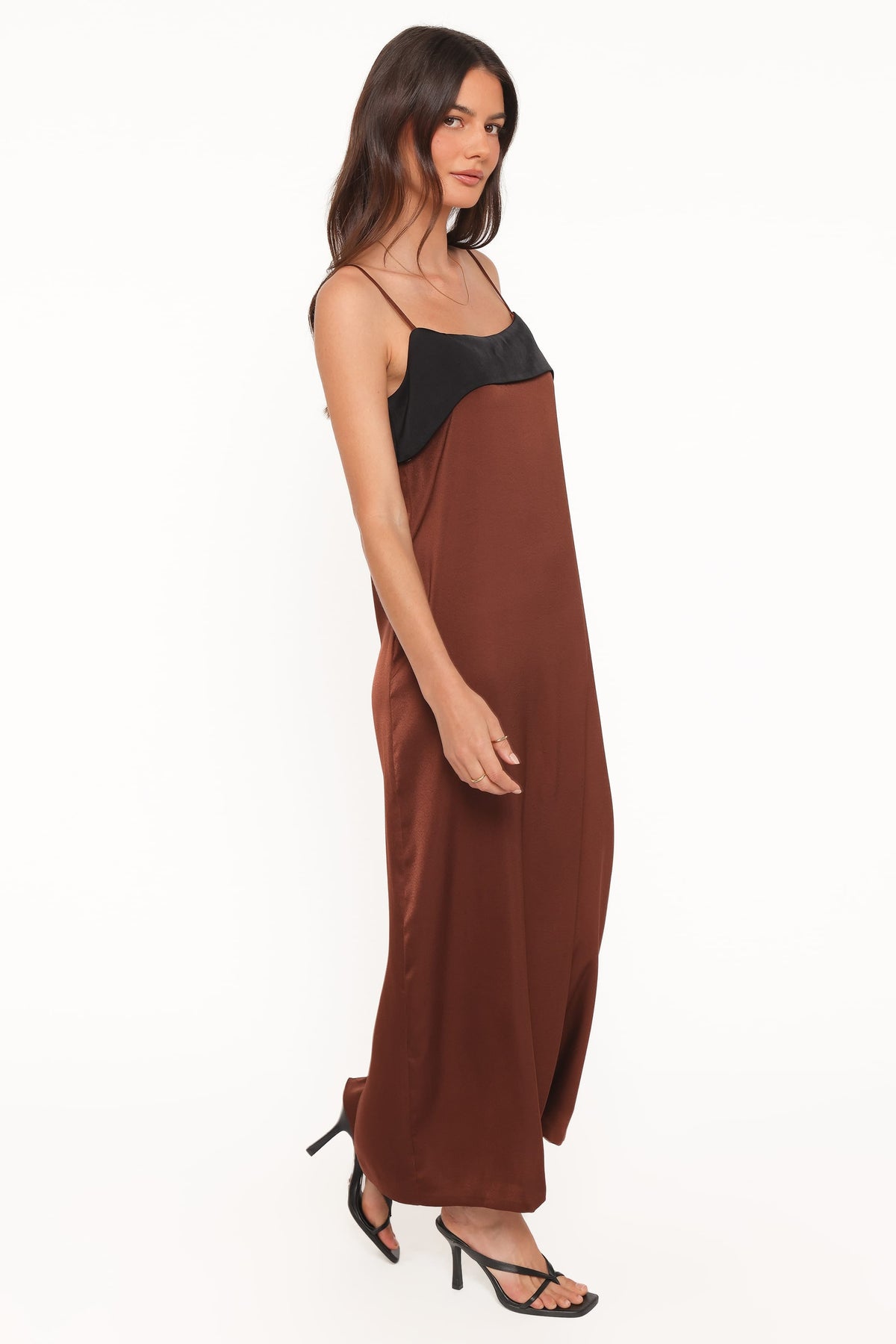 Cartia Midi Dress in Black/Brown – view 3 of 7
