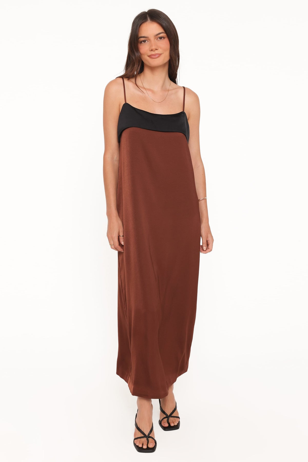 Cartia Midi Dress in Black/Brown – view 1 of 7