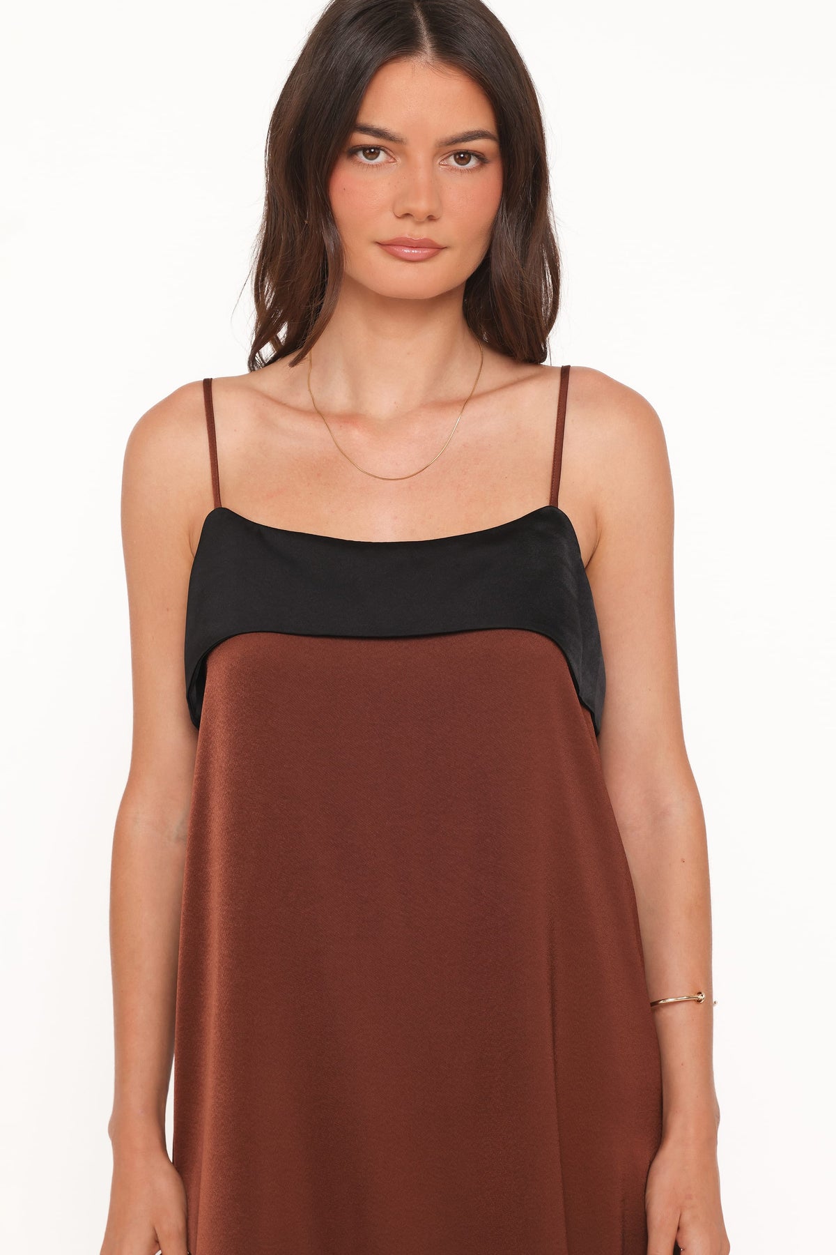 Cartia Midi Dress in Black/Brown – view 2 of 7