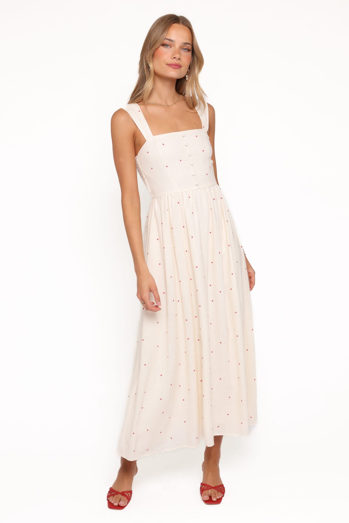 Caty Maxi Dress in Red Polka Dot – view 1 of 6