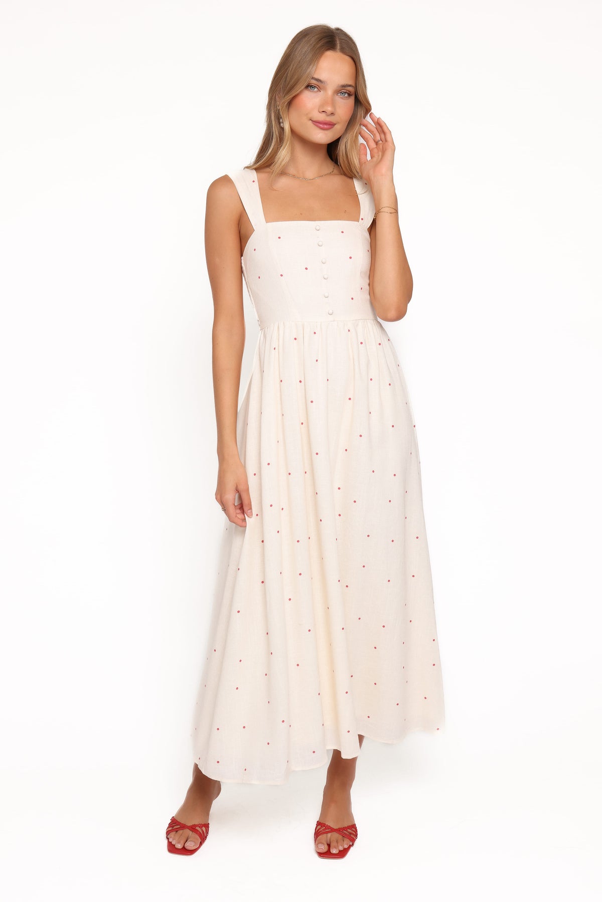 Caty Maxi Dress in Red Polka Dot – view 5 of 6