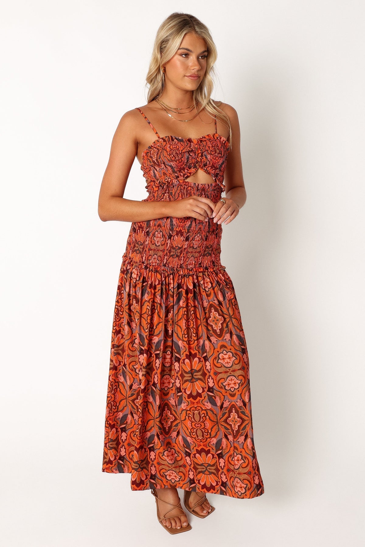 Cecil Midi Dress in Harvest Moon – view 1 of 8