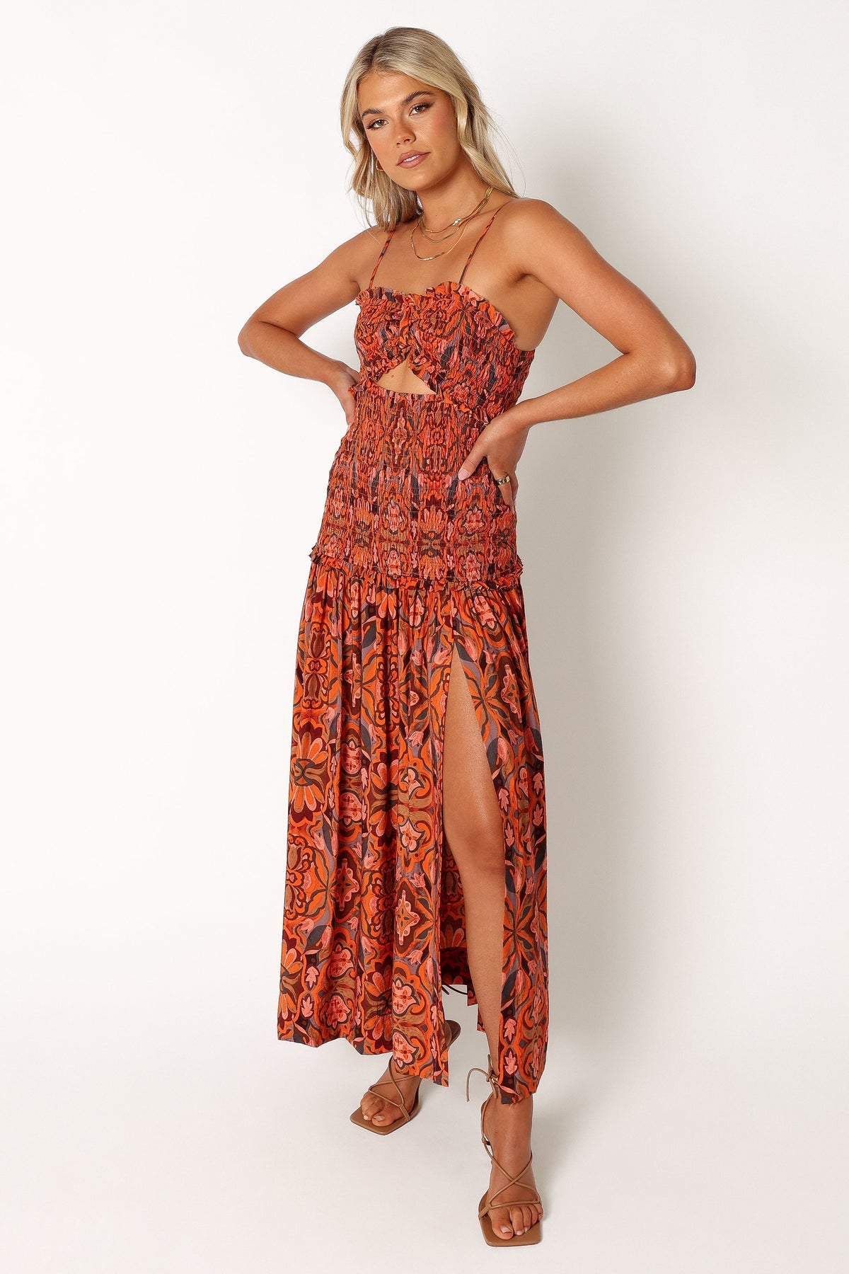 Cecil Midi Dress in Harvest Moon – view 2 of 8