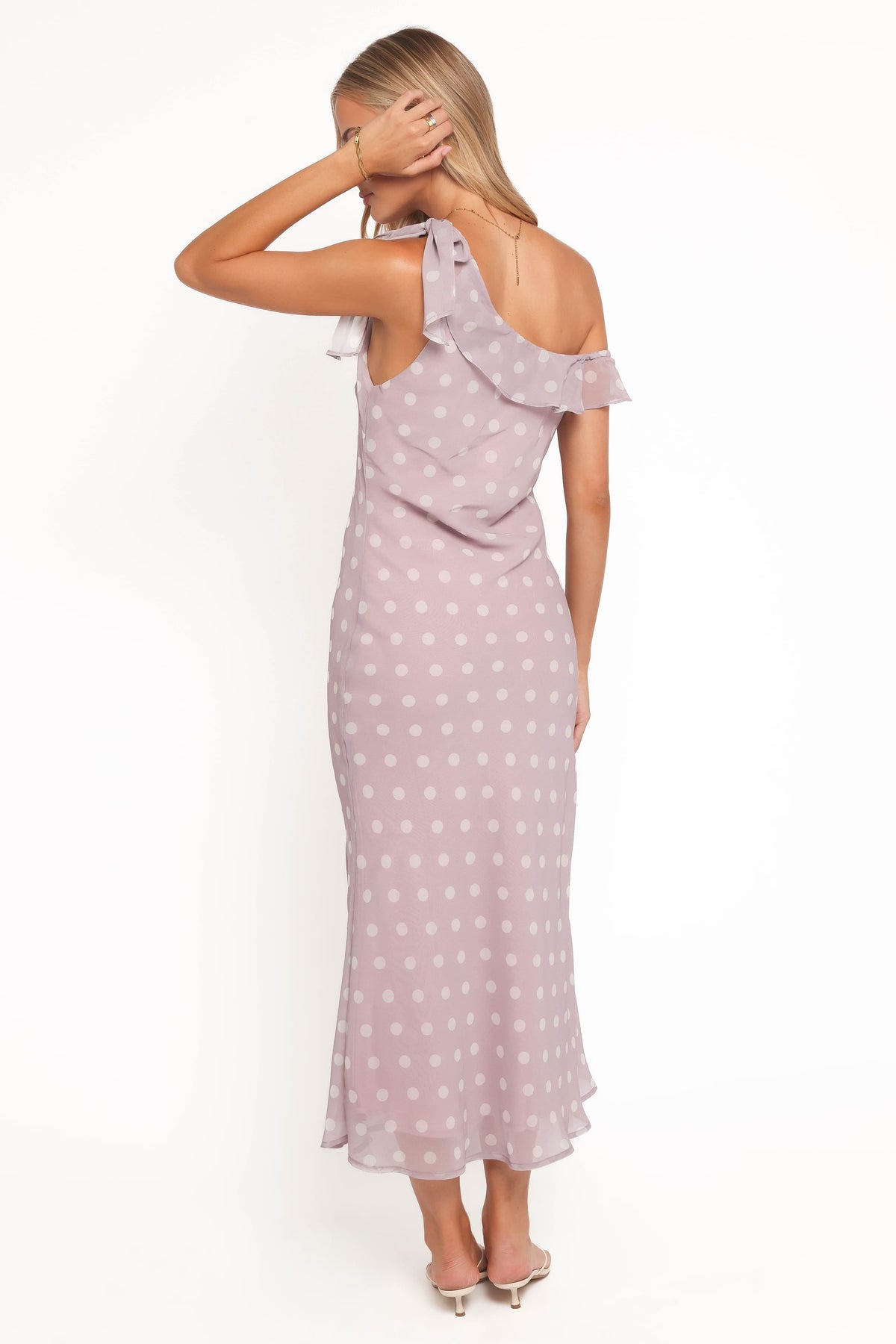 Celestine Maxi Dress in Lavender Polka Dot – view 5 of 6