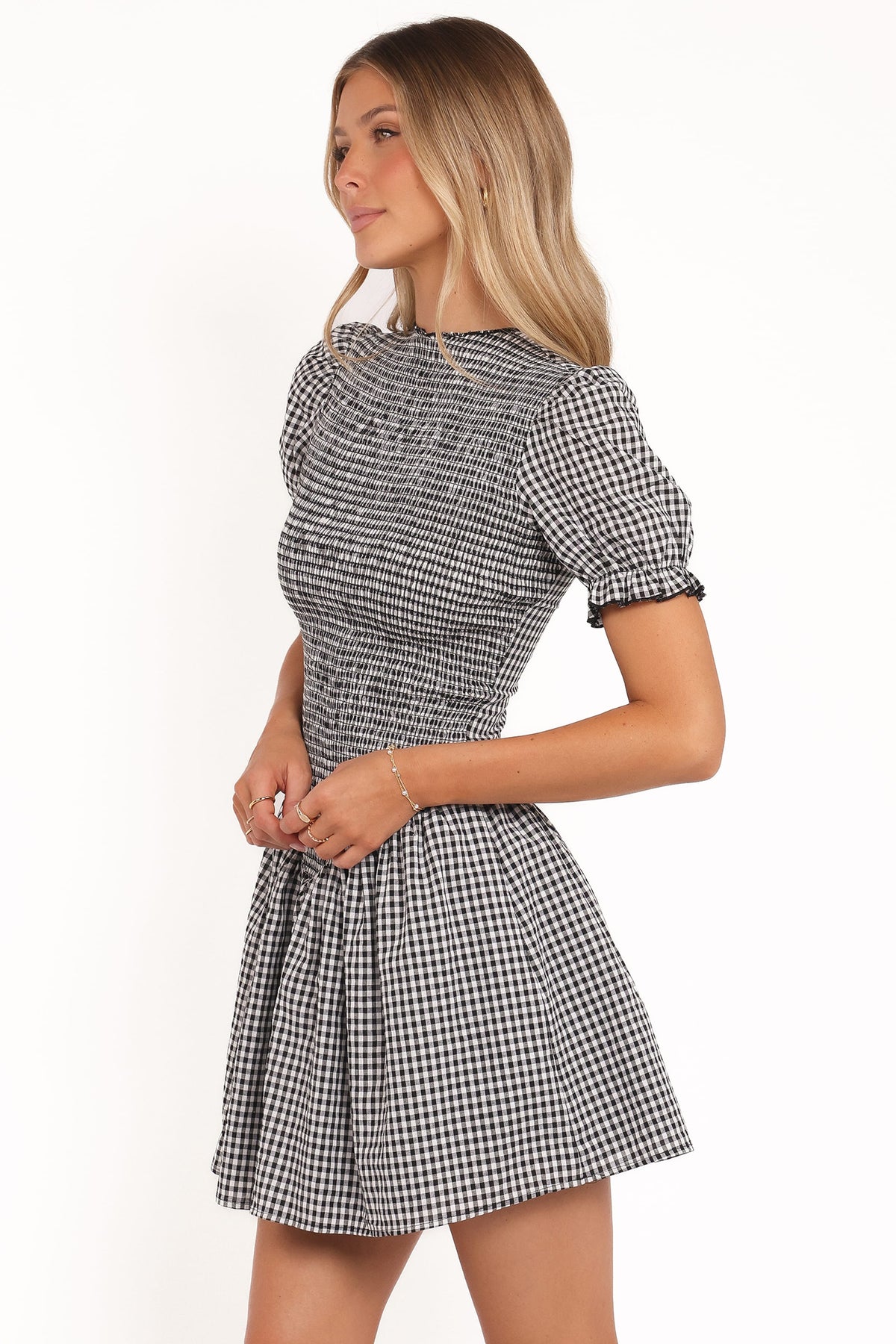 Celine Mini Dress in Black Gingham – view 4 of 8