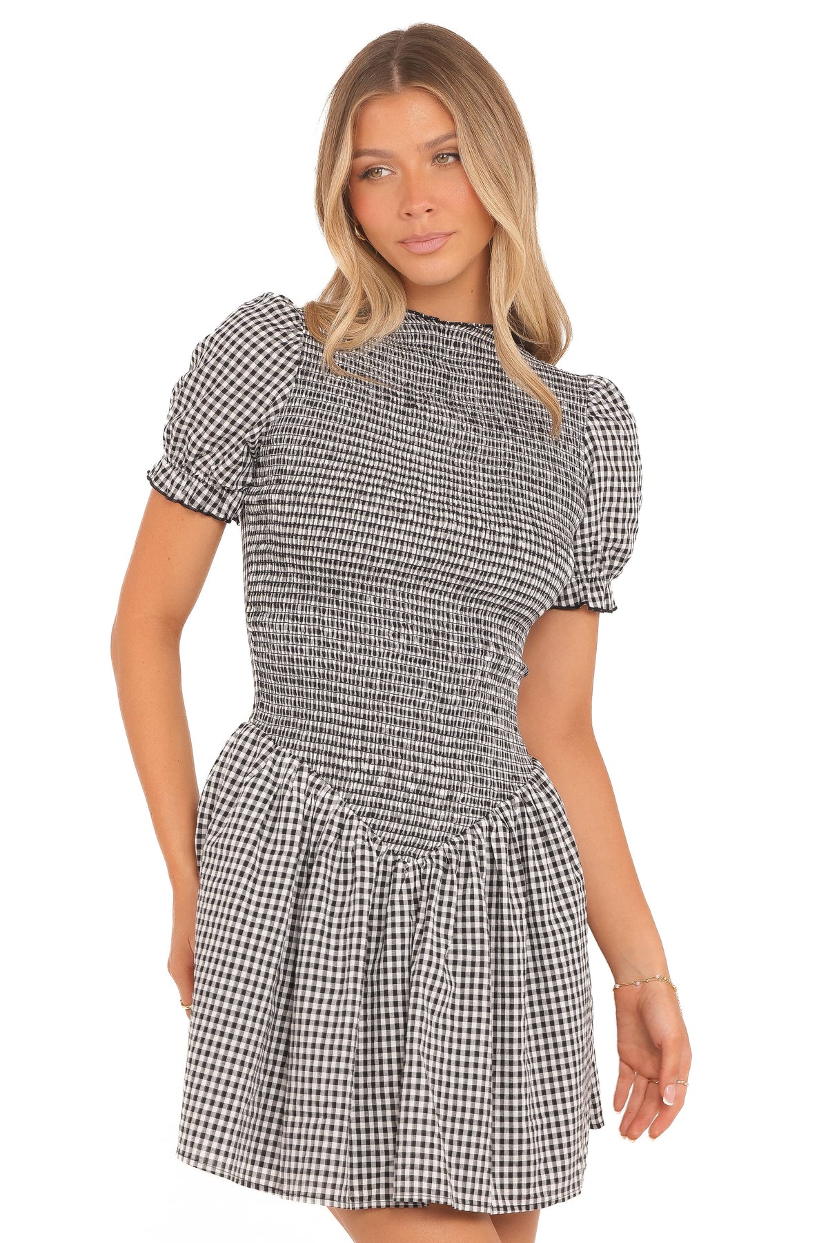 Celine Mini Dress in Black Gingham – view 2 of 8