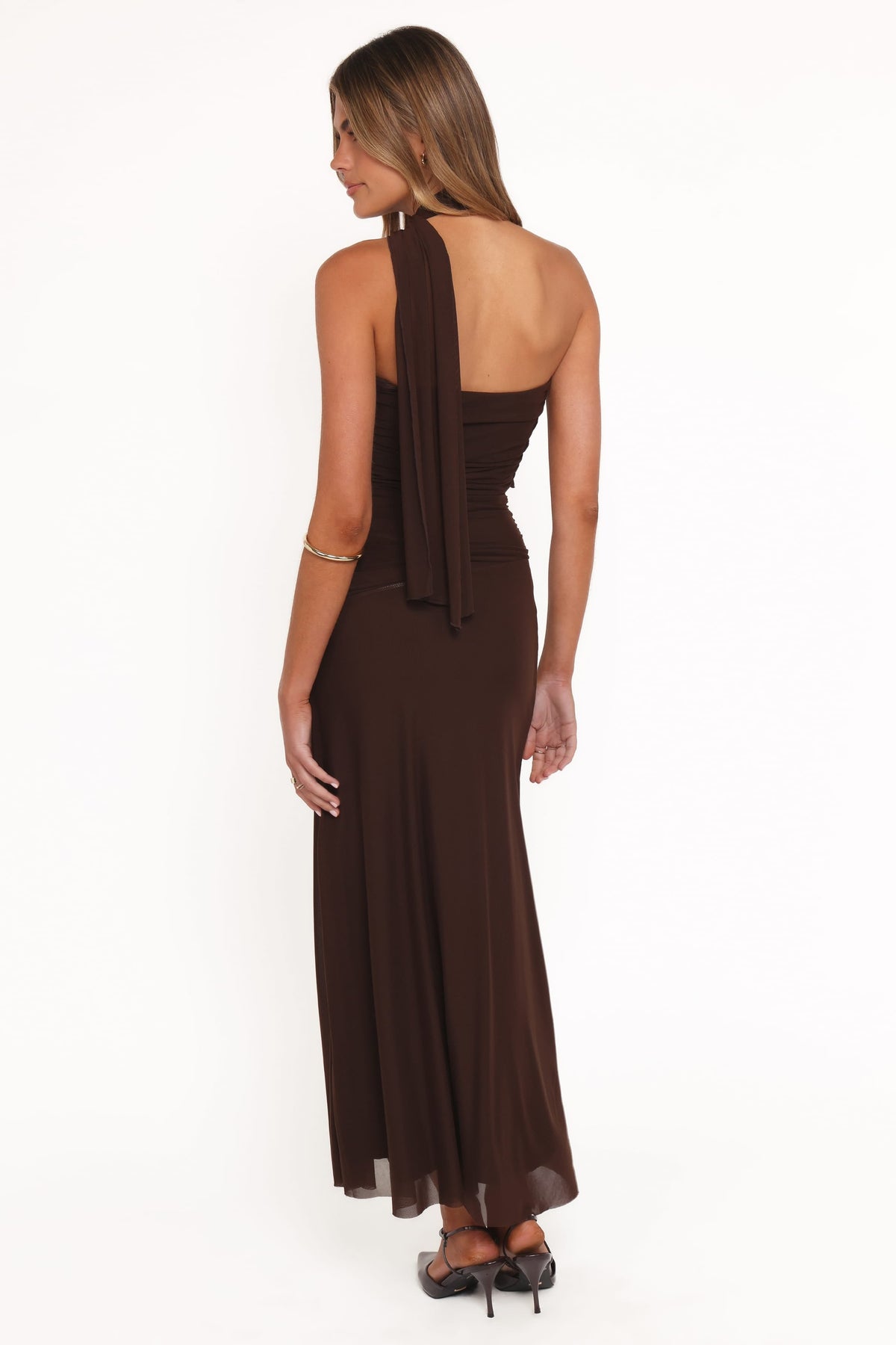Charly One Shoulder Maxi Dress in Brown – view 5 of 7