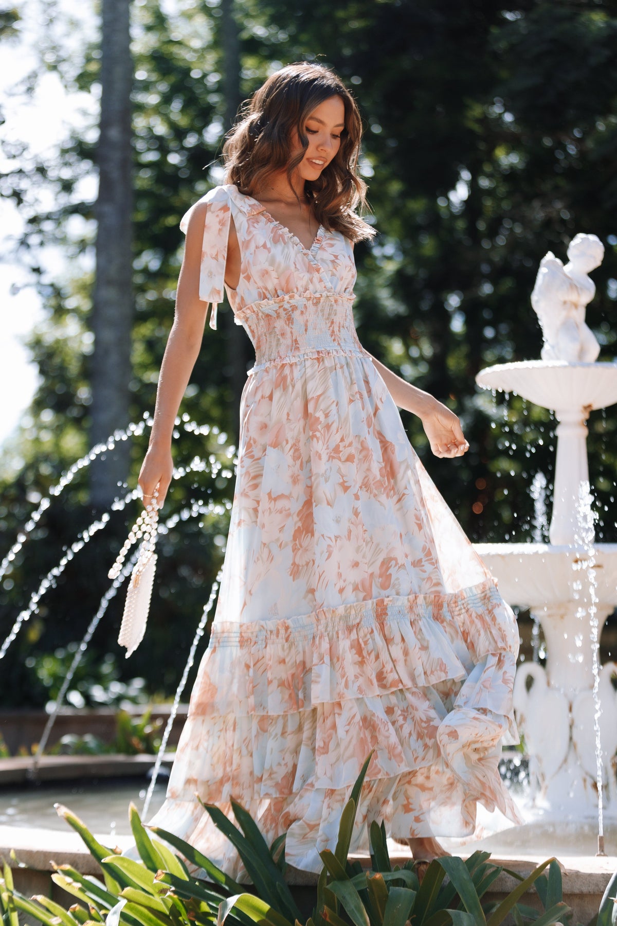 Christabel Tiered Maxi Dress in Blue Floral – view 9 of 9