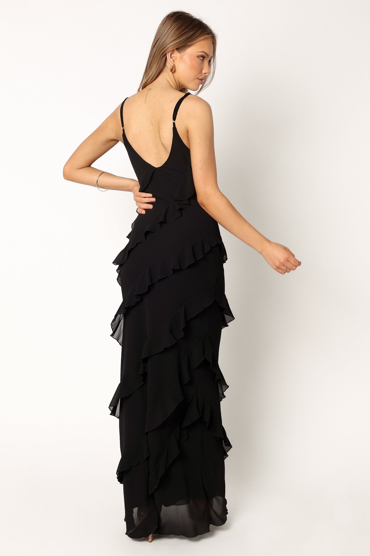 Ciao Ruffles Maxi Dress in Black – view 3 of 7