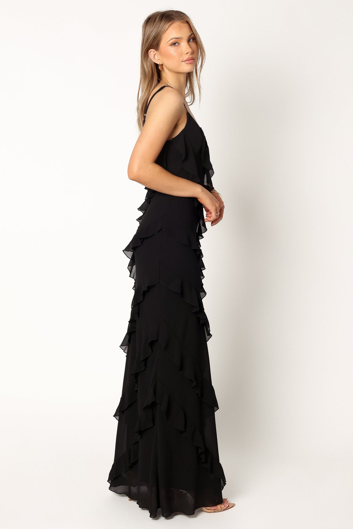Ciao Ruffles Maxi Dress in Black – view 4 of 7