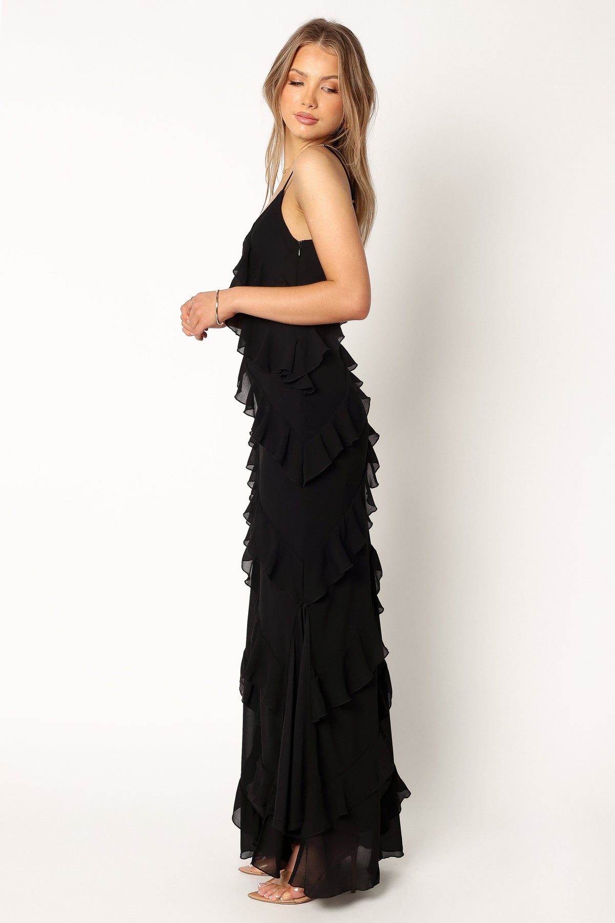 Ciao Ruffles Maxi Dress in Black – view 2 of 7