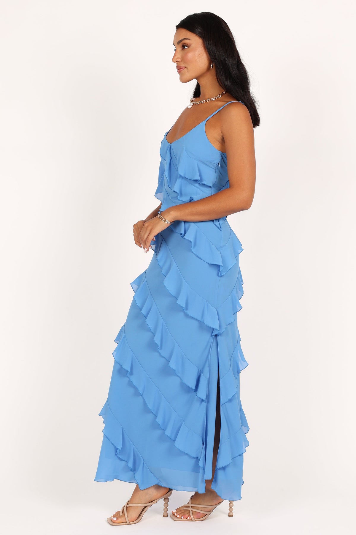 Ciao Ruffles Maxi Dress in Blue – view 5 of 7