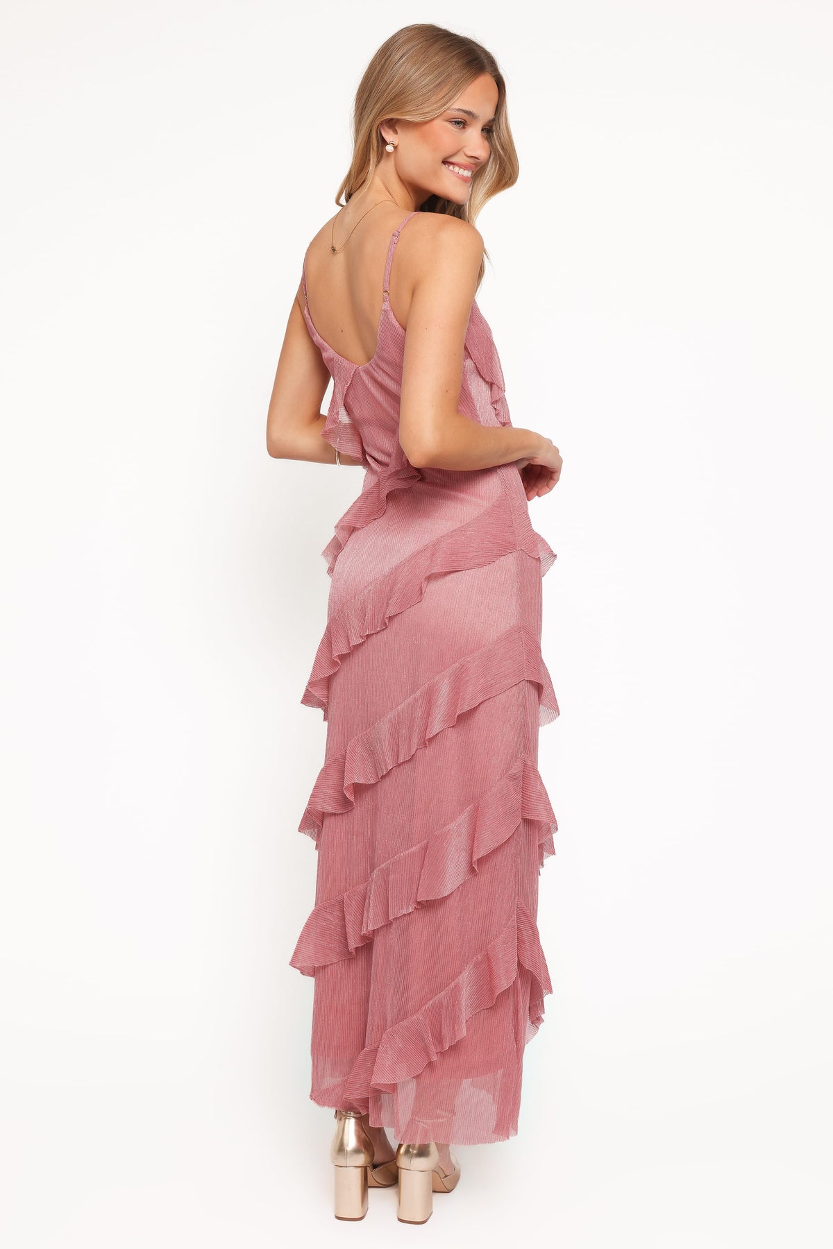 Ciao Ruffles Maxi Dress in Pink – view 5 of 8