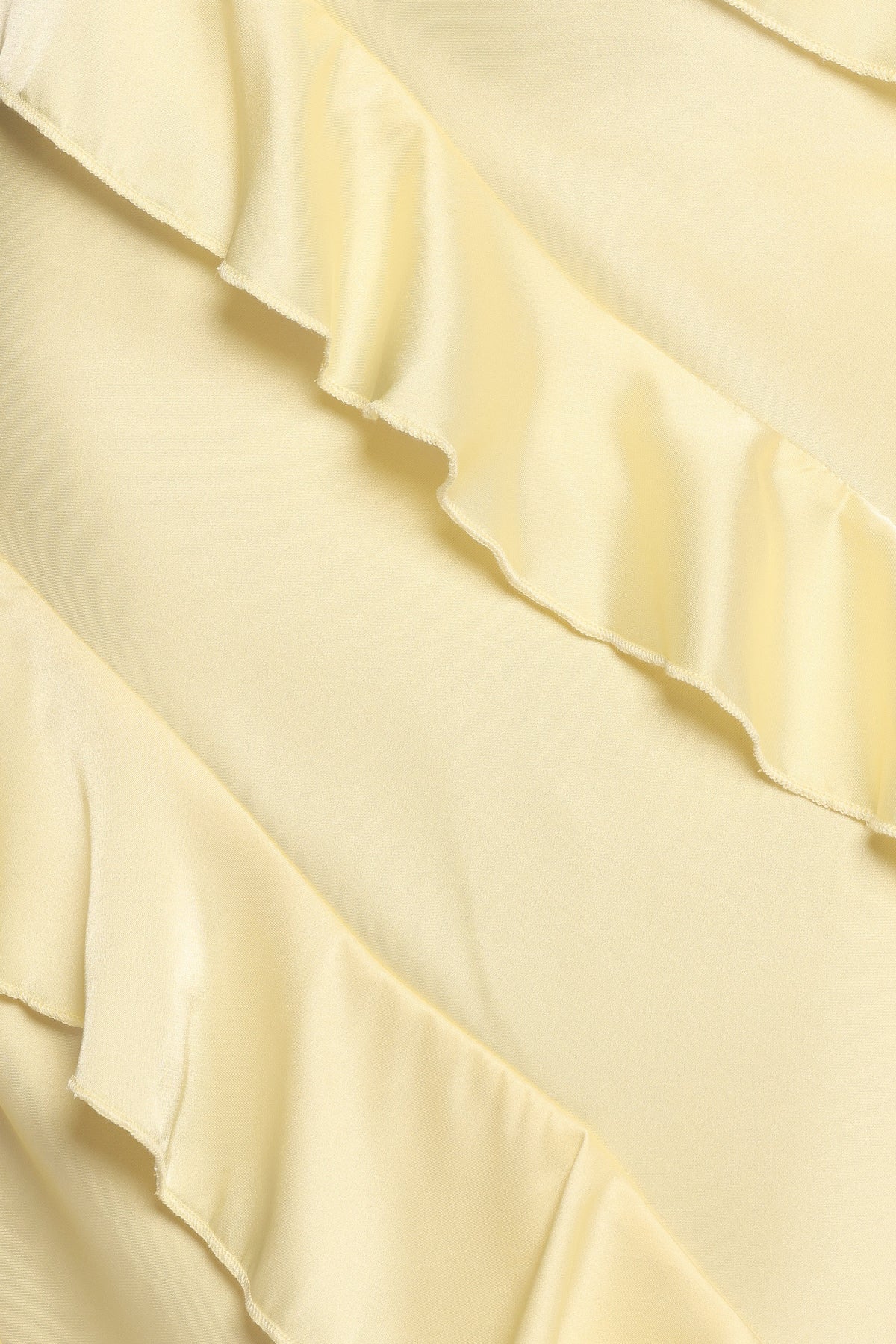 Ciao Ruffles Maxi Satin Dress in Pale Yellow – view 7 of 8