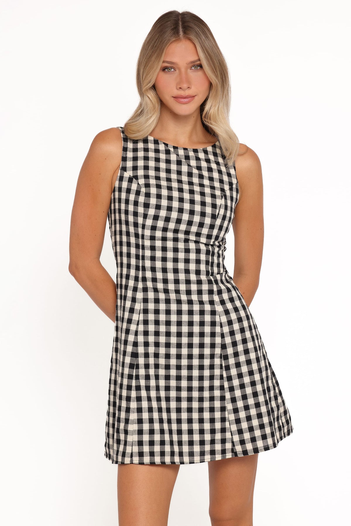 Circe Mini Dress in Black Gingham – view 2 of 8