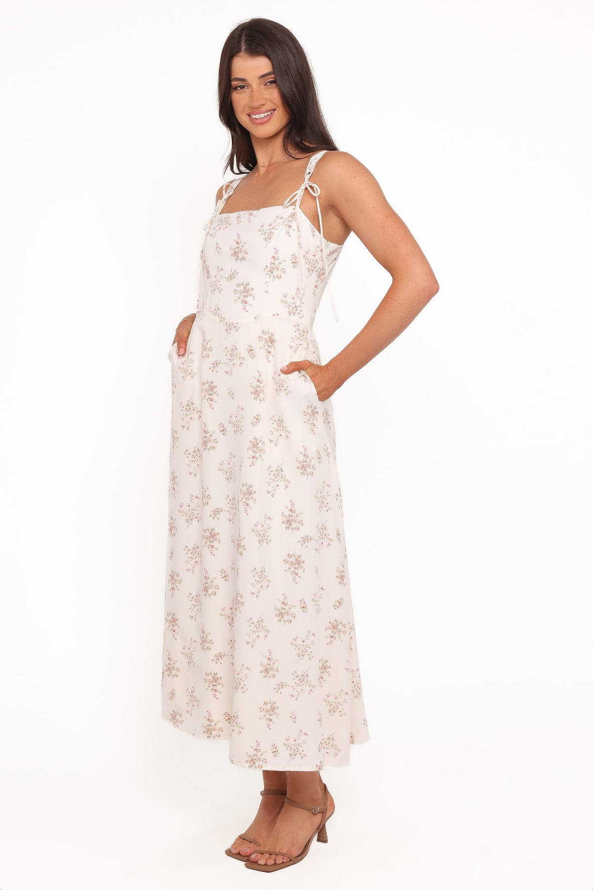 Clarissa Midi Dress in White Floral – view 3 of 7