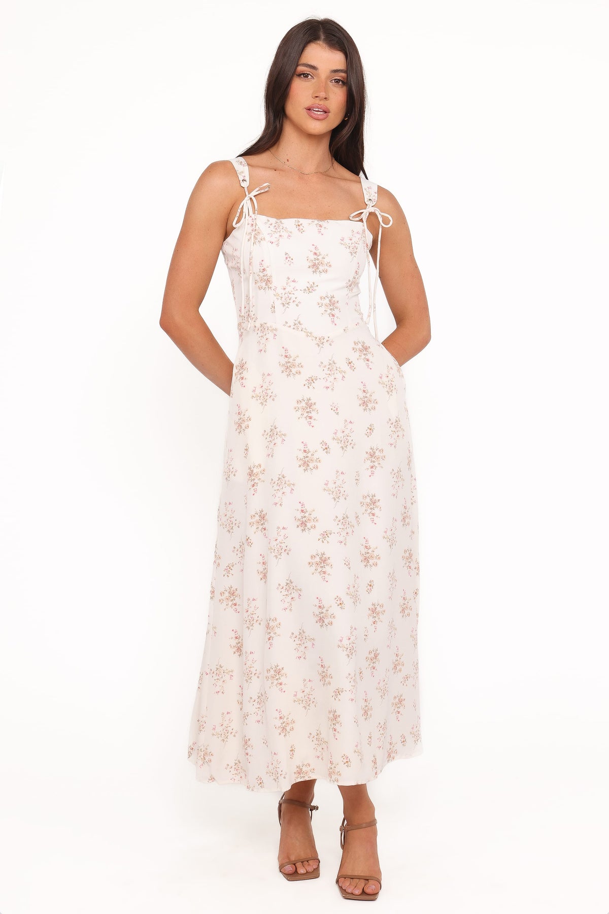 Clarissa Midi Dress in White Floral – view 1 of 7