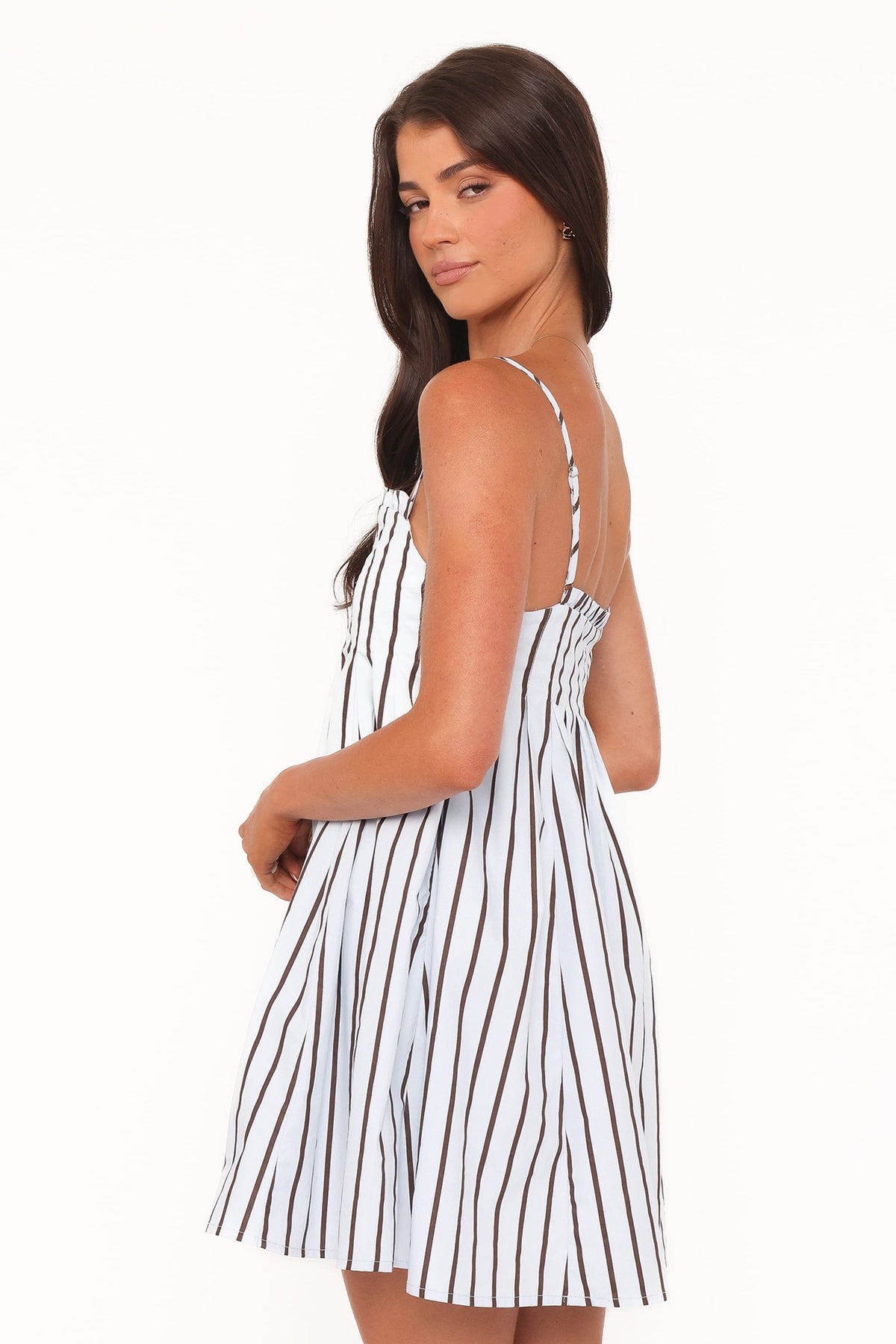 Cole Mini Dress in Blue/Brown Stripe – view 5 of 9