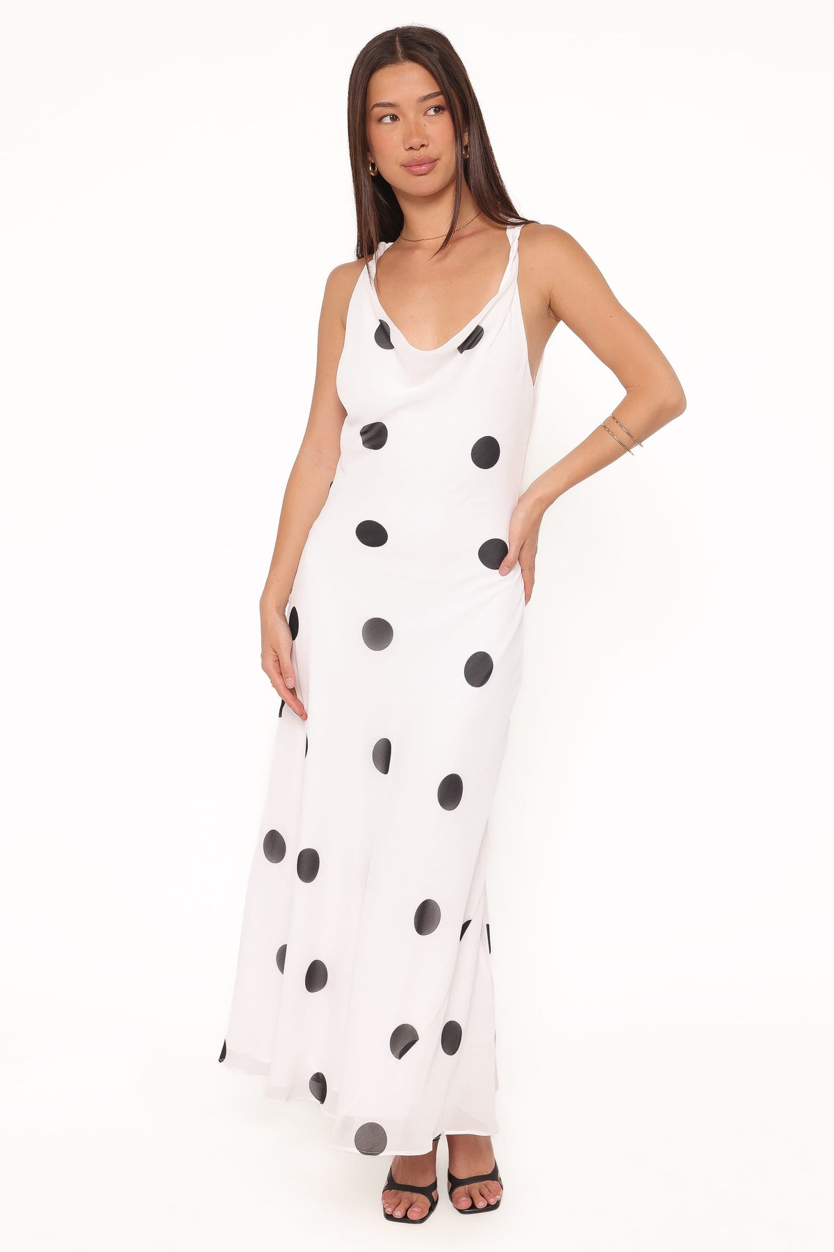 Collette Maxi Dress in White Polka Dot – view 1 of 6
