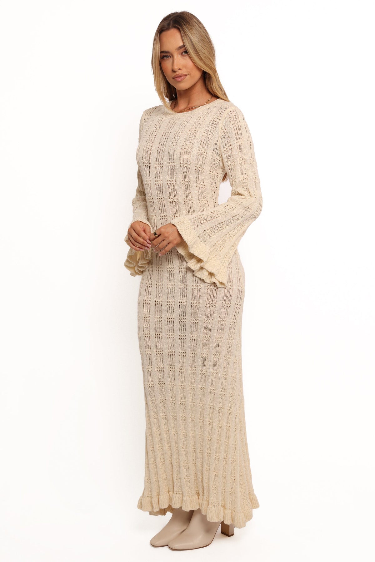 Colter Long Sleeve Maxi Dress in White – view 5 of 10