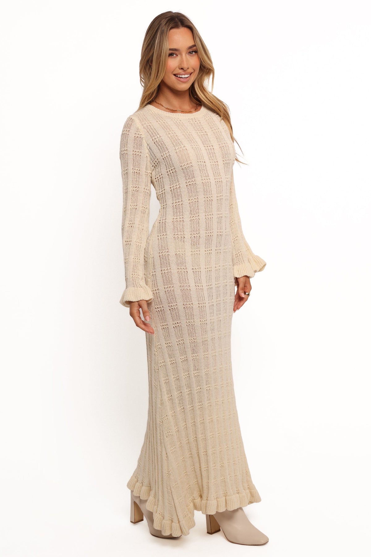Colter Long Sleeve Maxi Dress in White – view 7 of 10