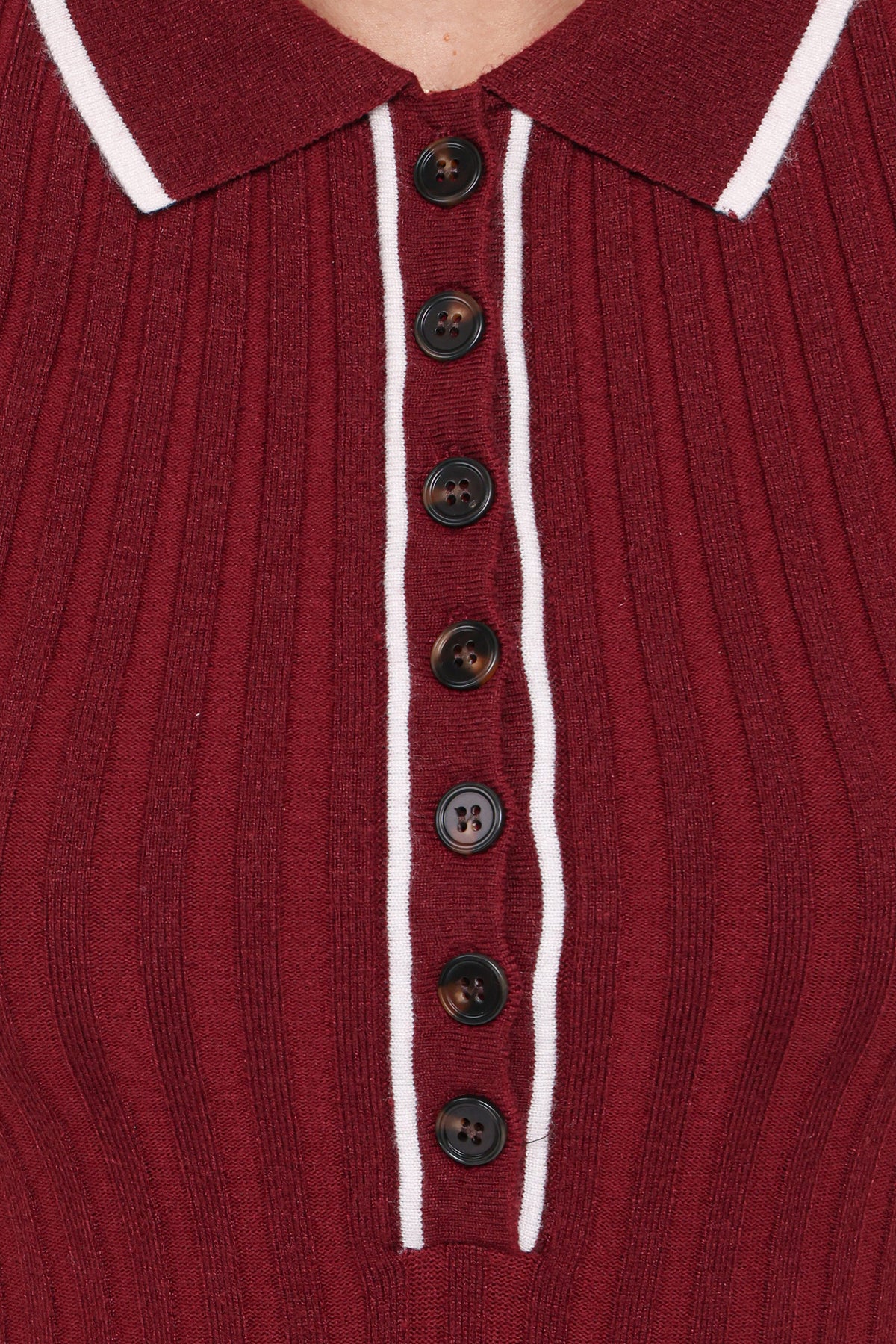 Conner Short Sleeve Knit Dress in Burgundy – view 6 of 6