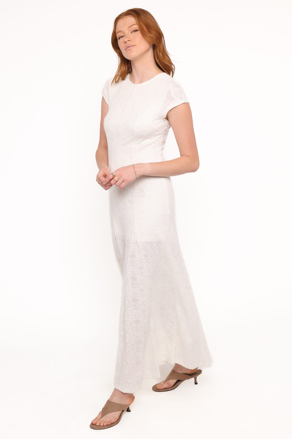 Constance Lace Maxi Dress in White – view 3 of 7