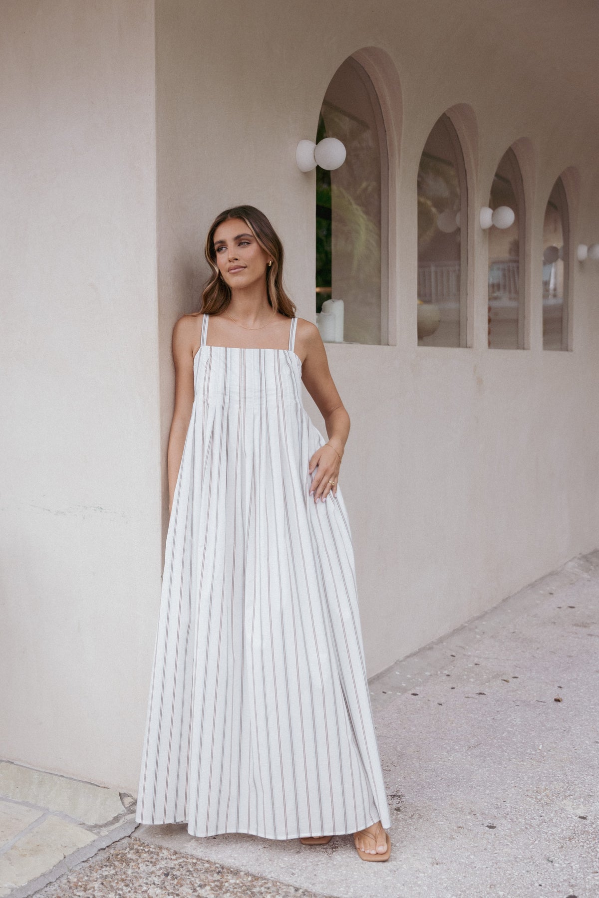 Corfu Midi Dress in Blue Stripe – view 1 of 6