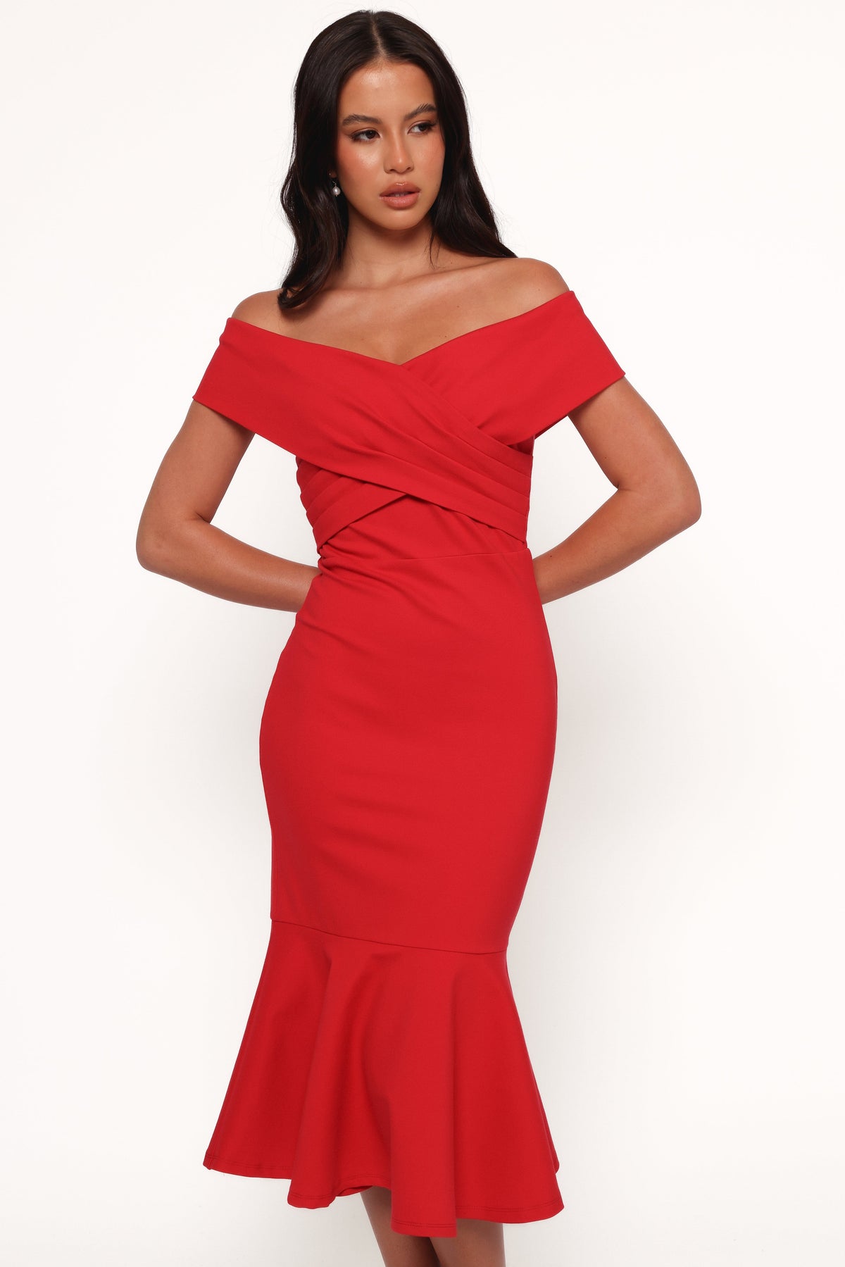 Dailene Midi Dress in Red – view 1 of 8