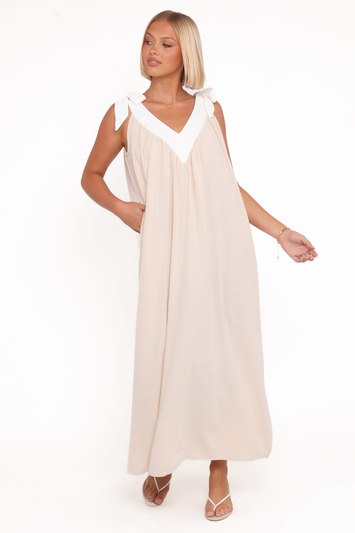 Dami Maxi Dress in Oatmeal – view 1 of 5