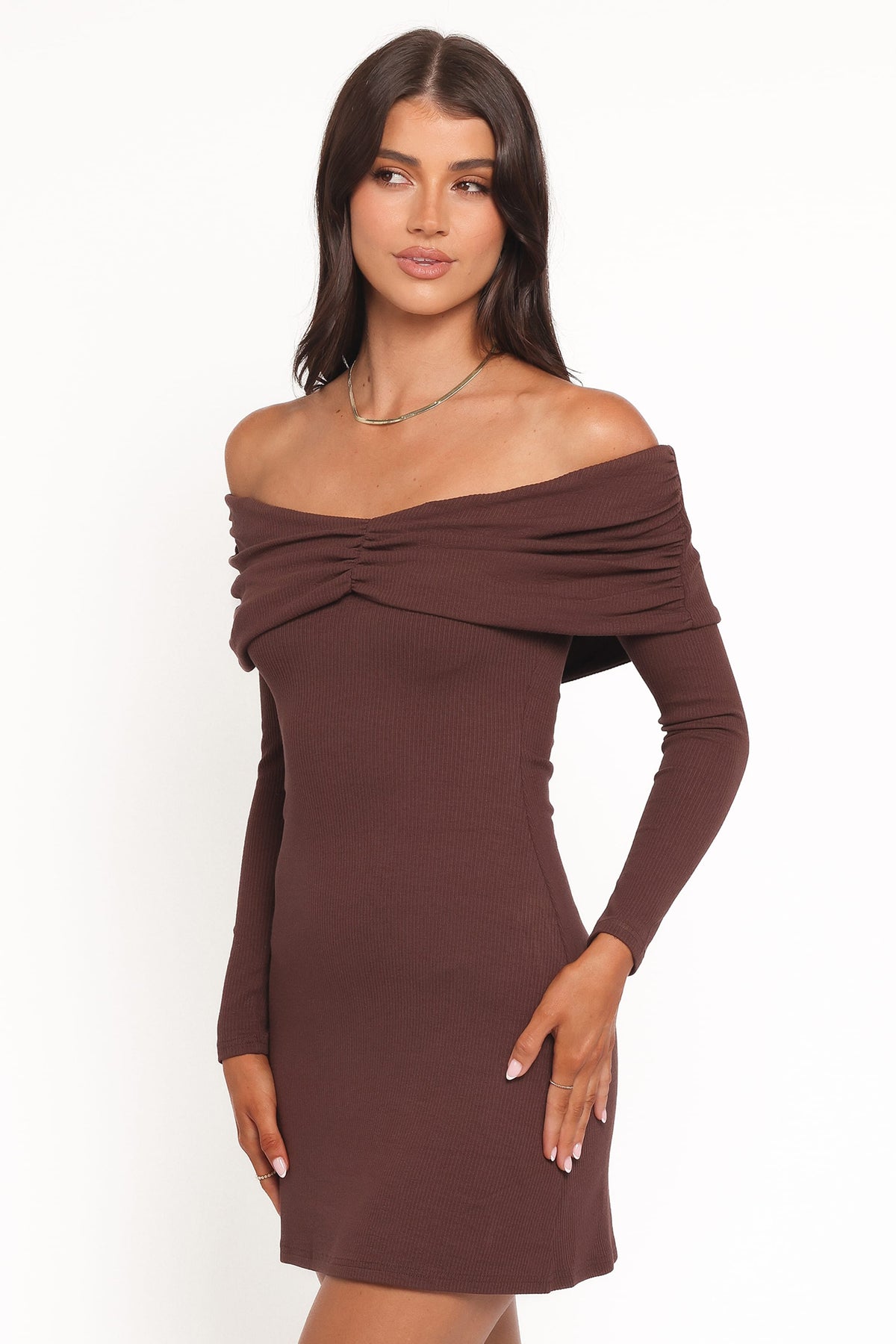 Danica Mini Dress in Chocolate Brown – view 3 of 6