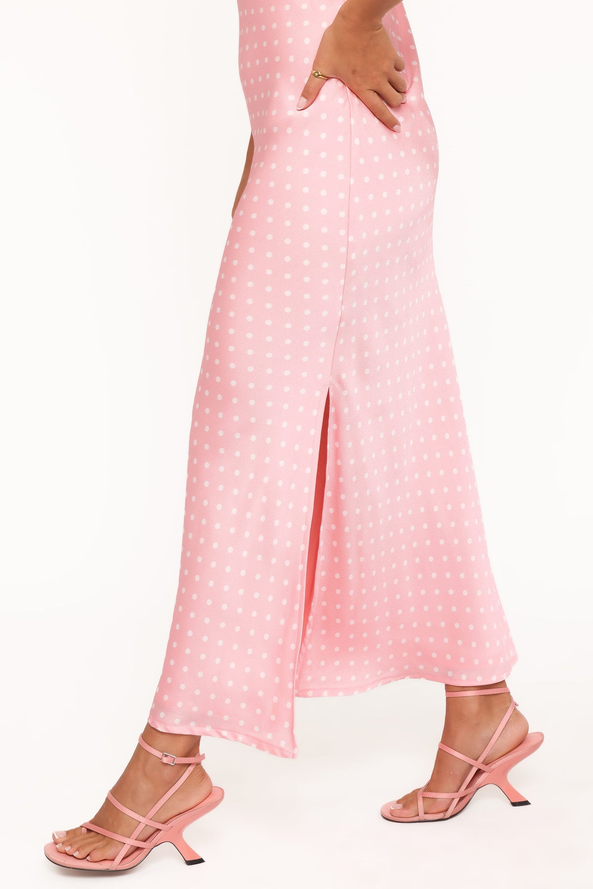 Dara Midi Dress in Pink Polka Dot – view 5 of 6