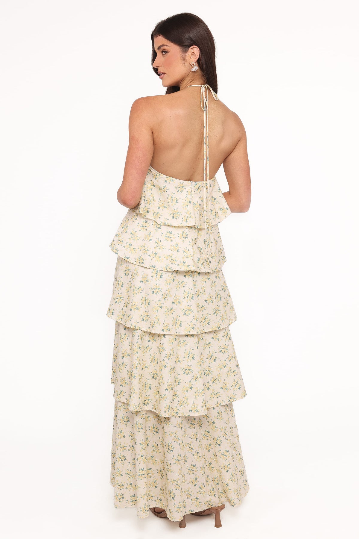 Darlia Halterneck Maxi Dress in Yellow Floral – view 3 of 7