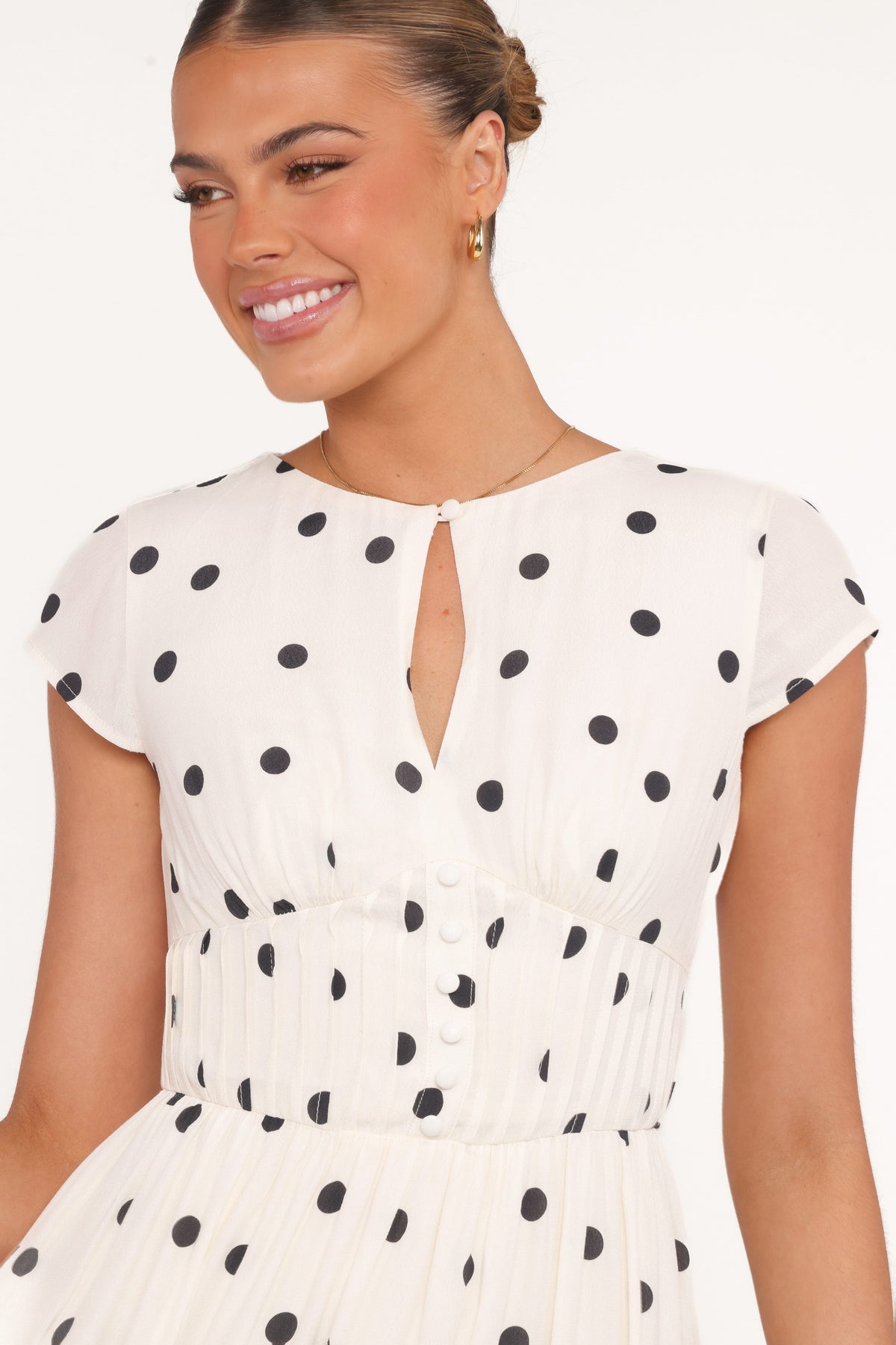 Darline Midi Dress in White Polka Dot – view 3 of 6