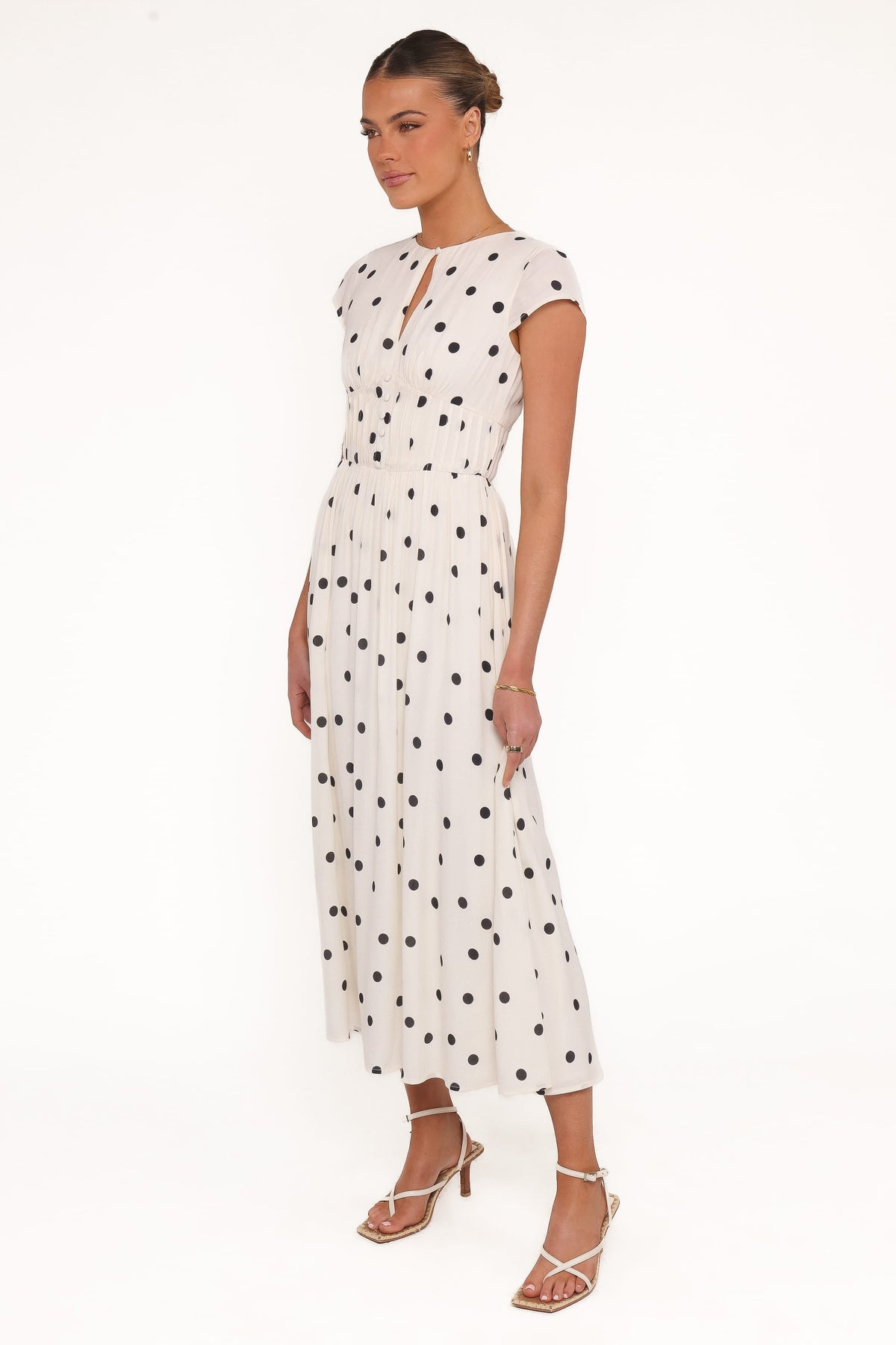 Darline Midi Dress in White Polka Dot – view 1 of 6