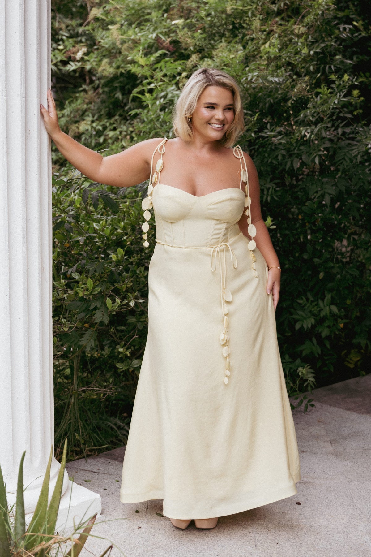 Della Midi Dress in Yellow – view 1 of 8