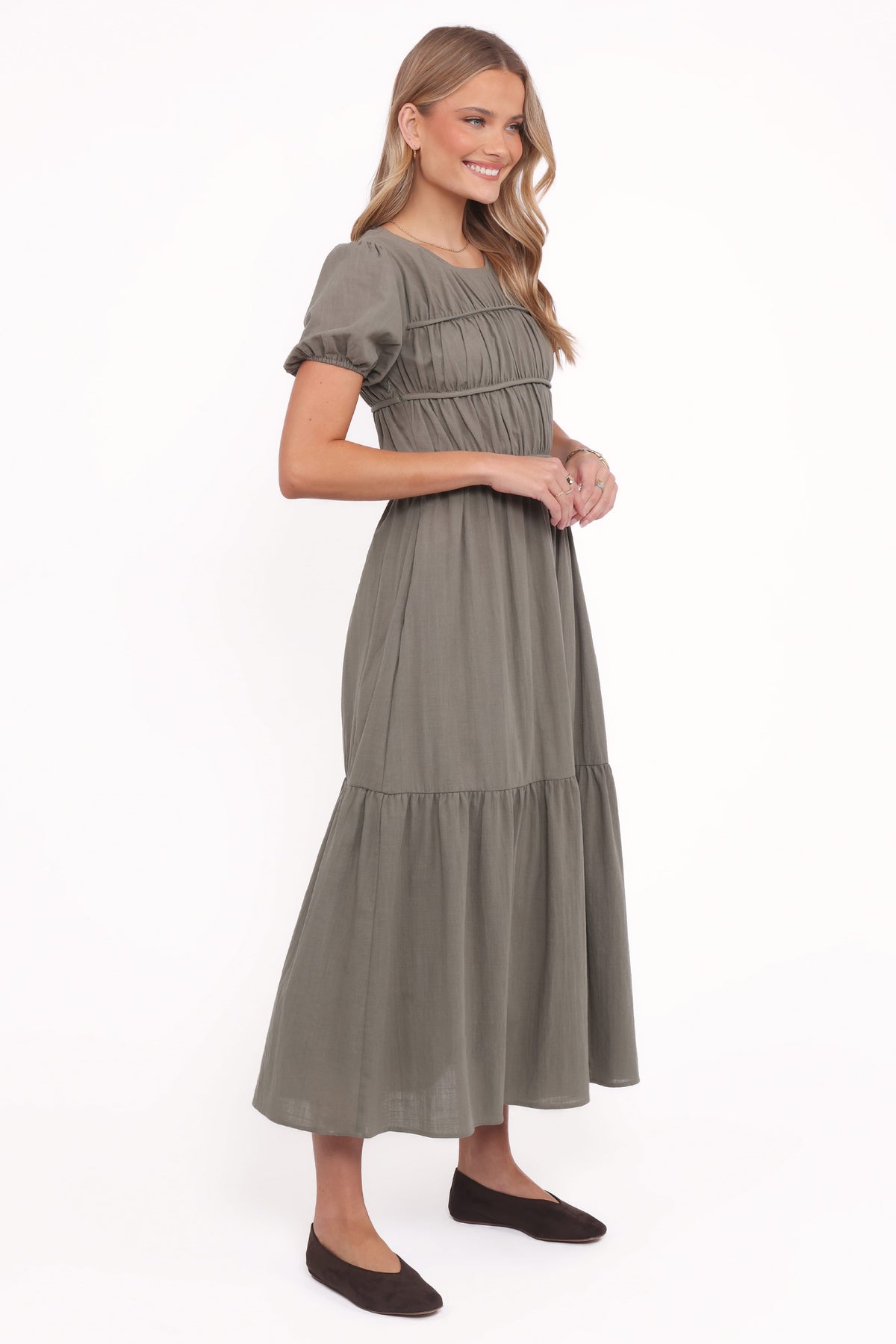 Deloria Maxi Dress in Olive – view 3 of 6