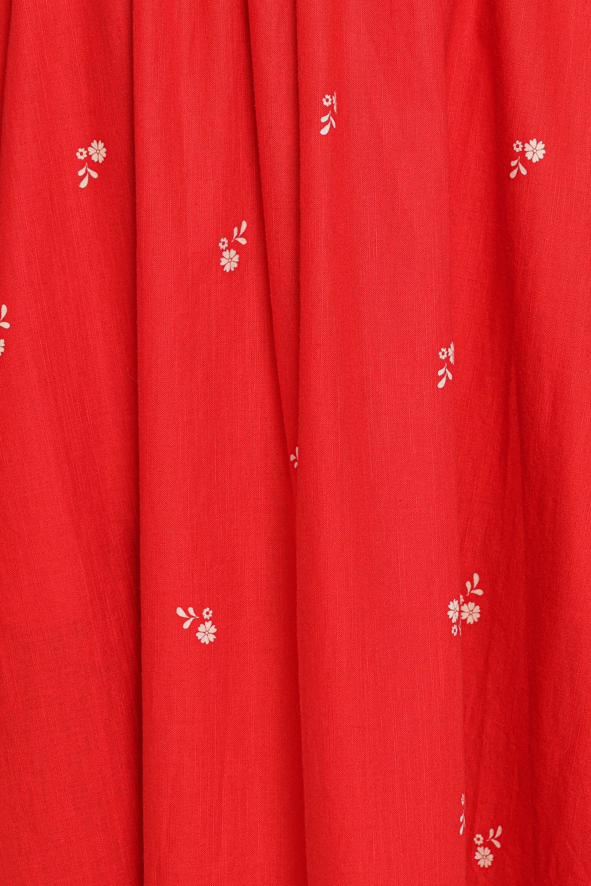 Domenica Shirred Long Sleeve Midi Dress in Red Floral Bandana – view 6 of 7