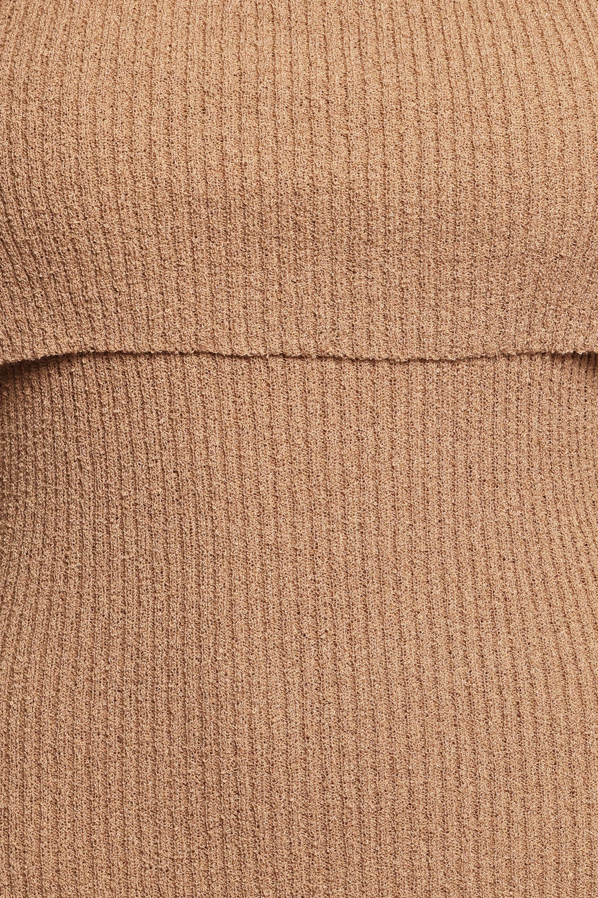 Domitia Off Shoulder Knit Dress in Brown – view 6 of 6