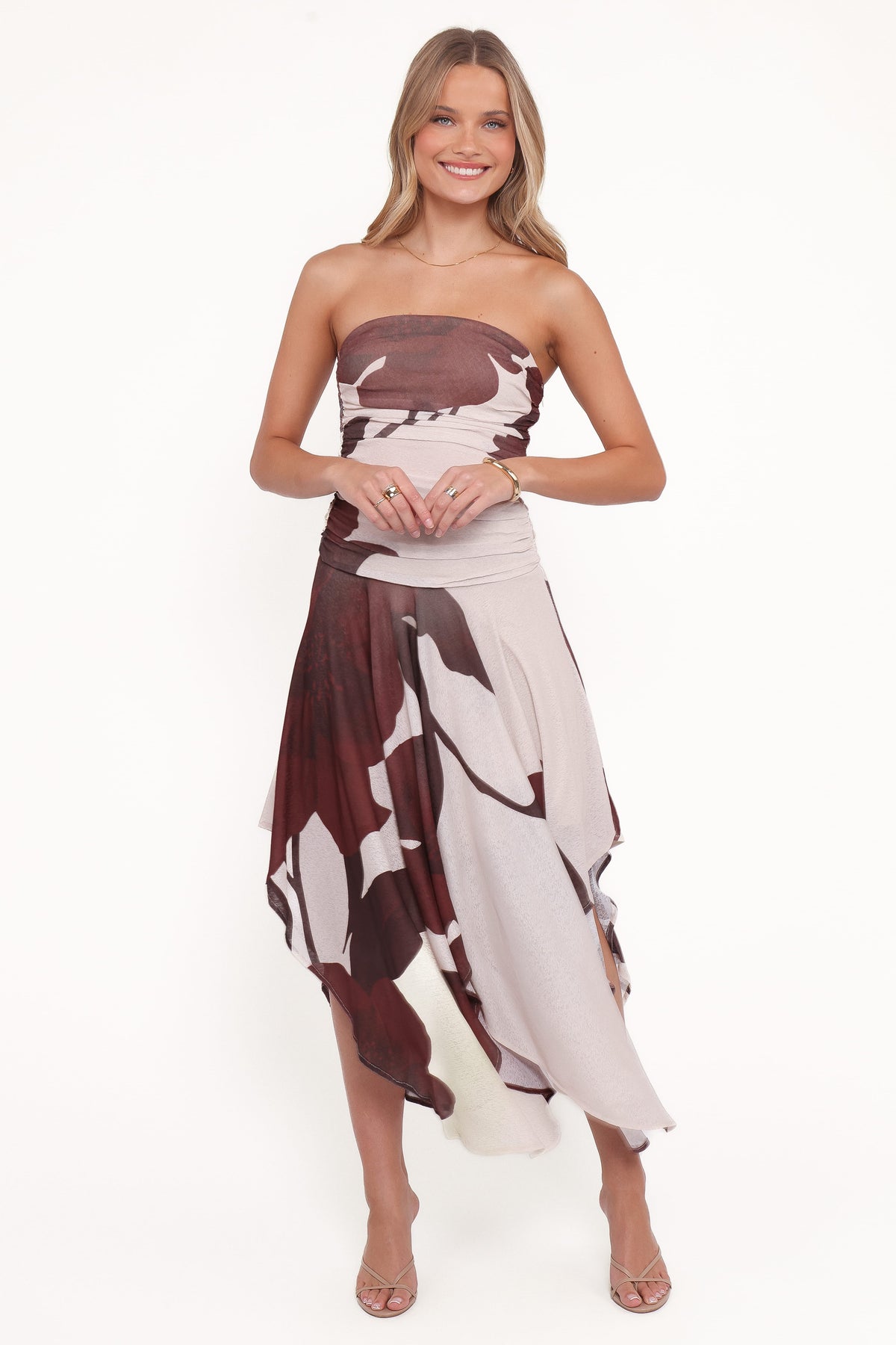 Doreen Midi Dress in Brown Floral – view 1 of 6