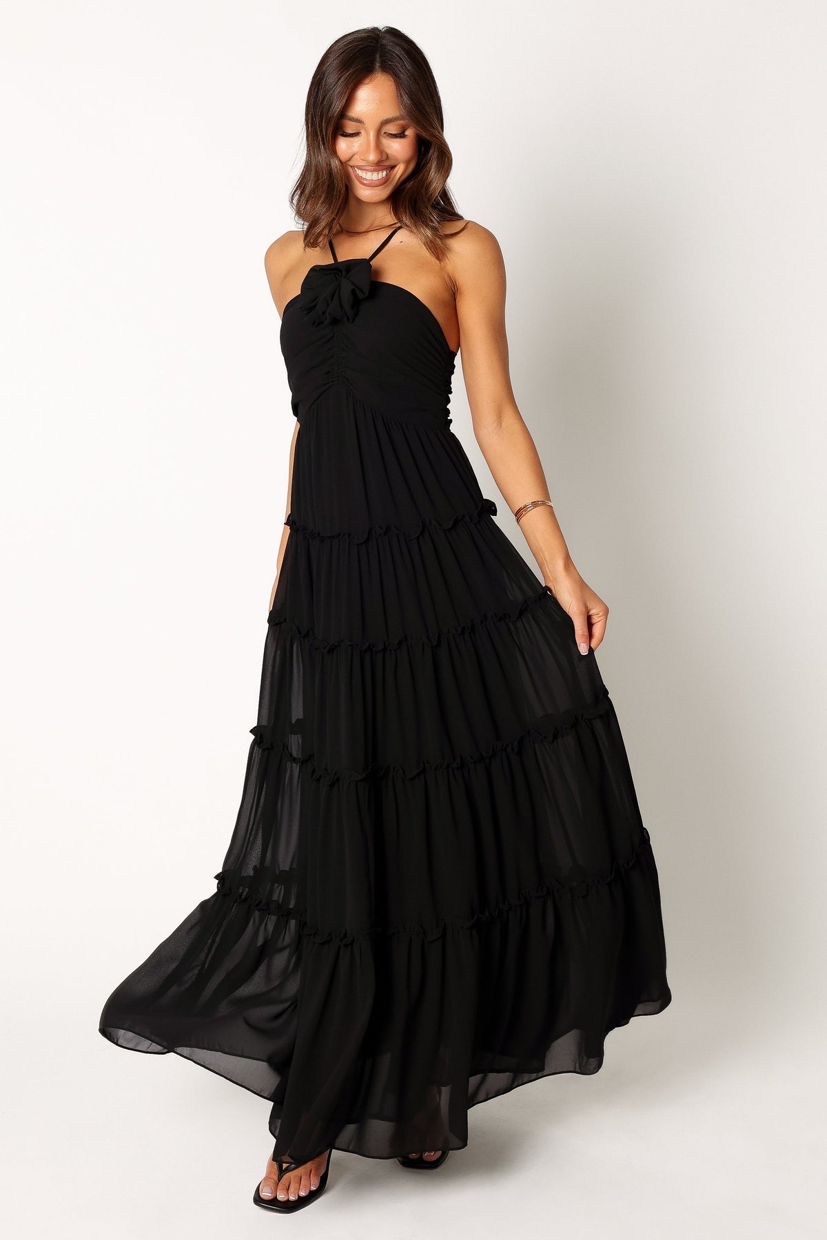 Dottie Halterneck Maxi Dress in Black – view 1 of 8