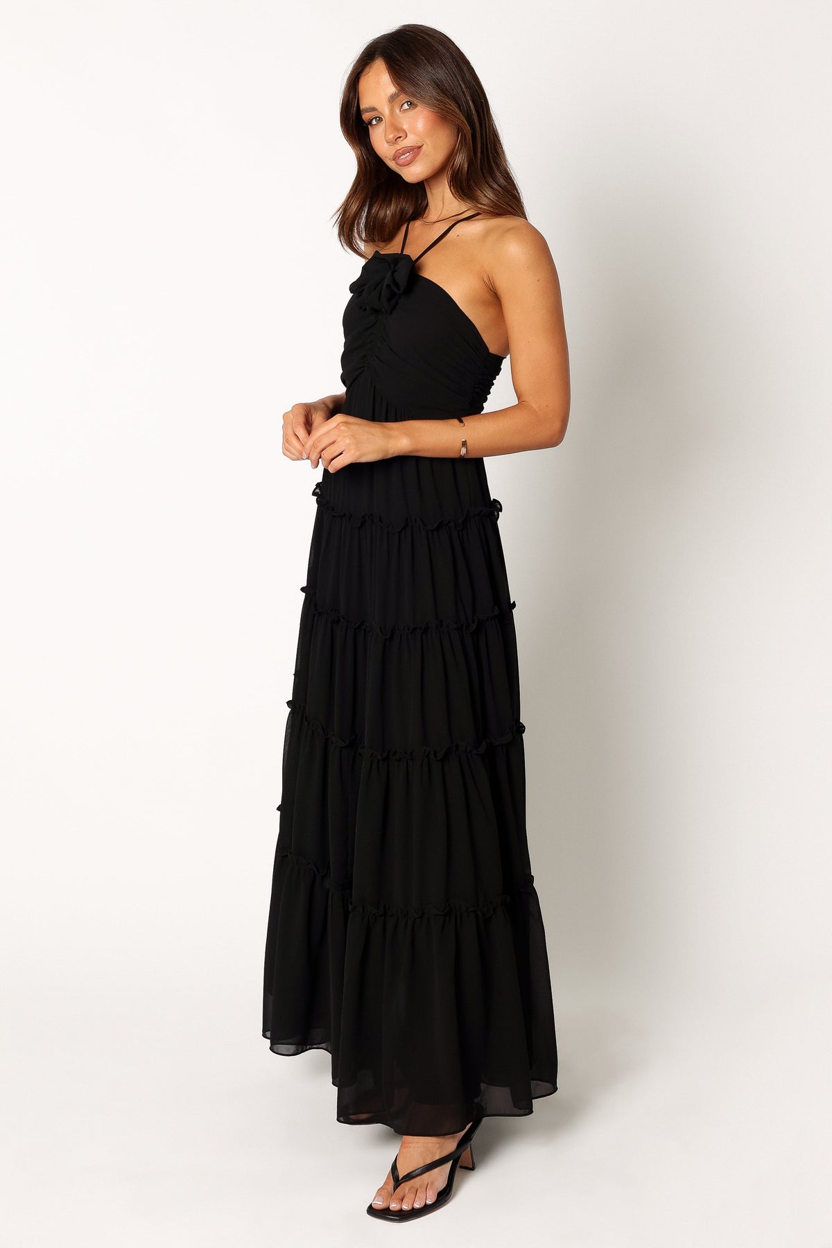 Dottie Halterneck Maxi Dress in Black – view 3 of 8