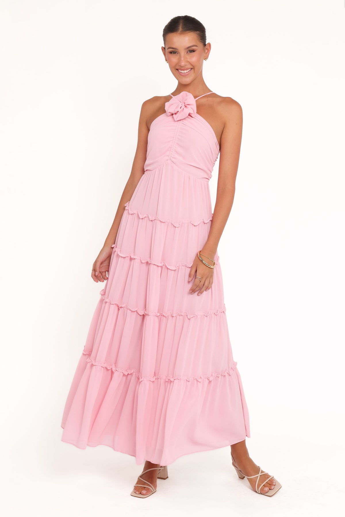 Dottie Halterneck Maxi Dress in Pink – view 1 of 5